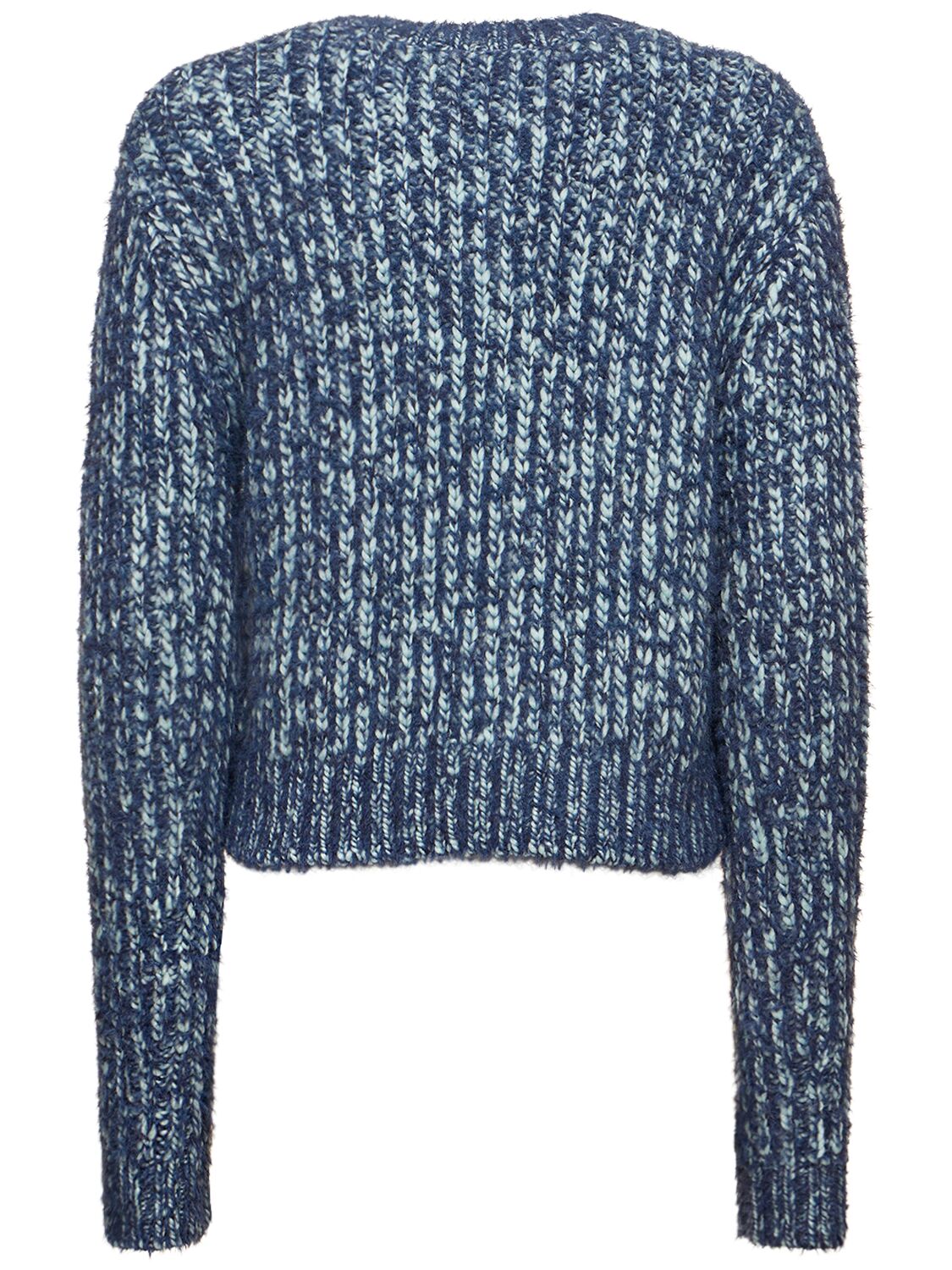 Shop Acne Studios Chunky Mélange Knit Sweater In Blue