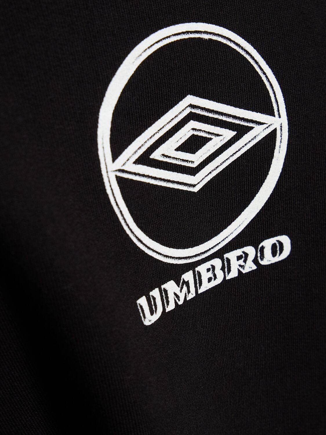 Shop Umbro Logo Cotton Crew Sweatshirt In Black