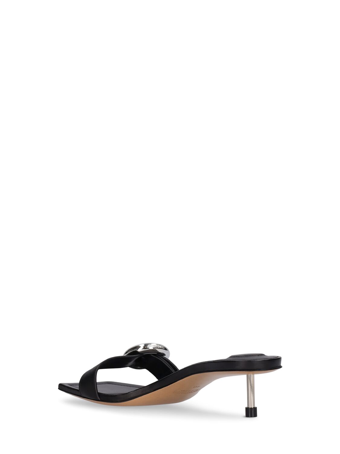 Shop Jacquemus 35mm Regalo Leather Mule Sandals In Black