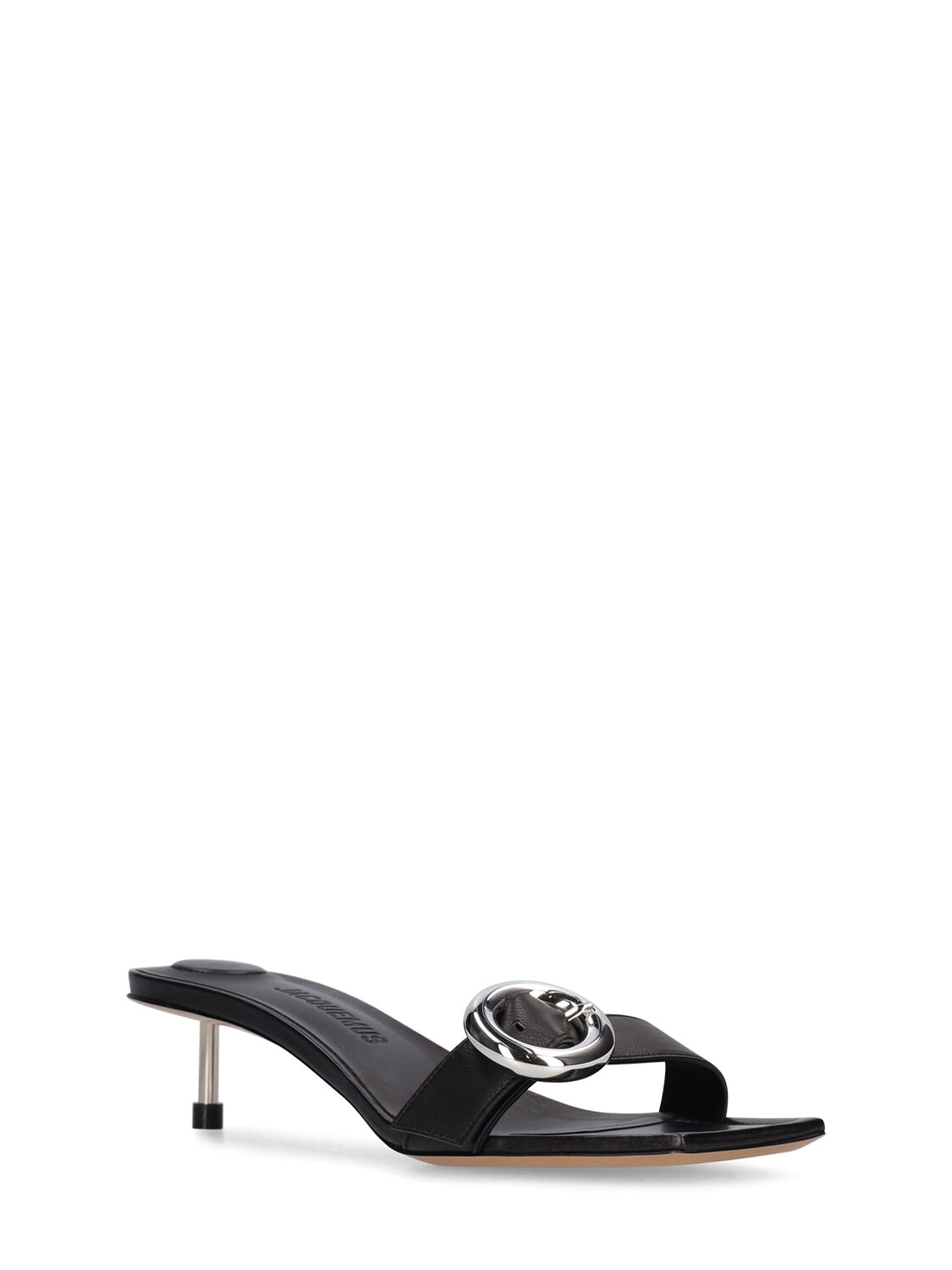 Shop Jacquemus 35mm Regalo Leather Mule Sandals In Black