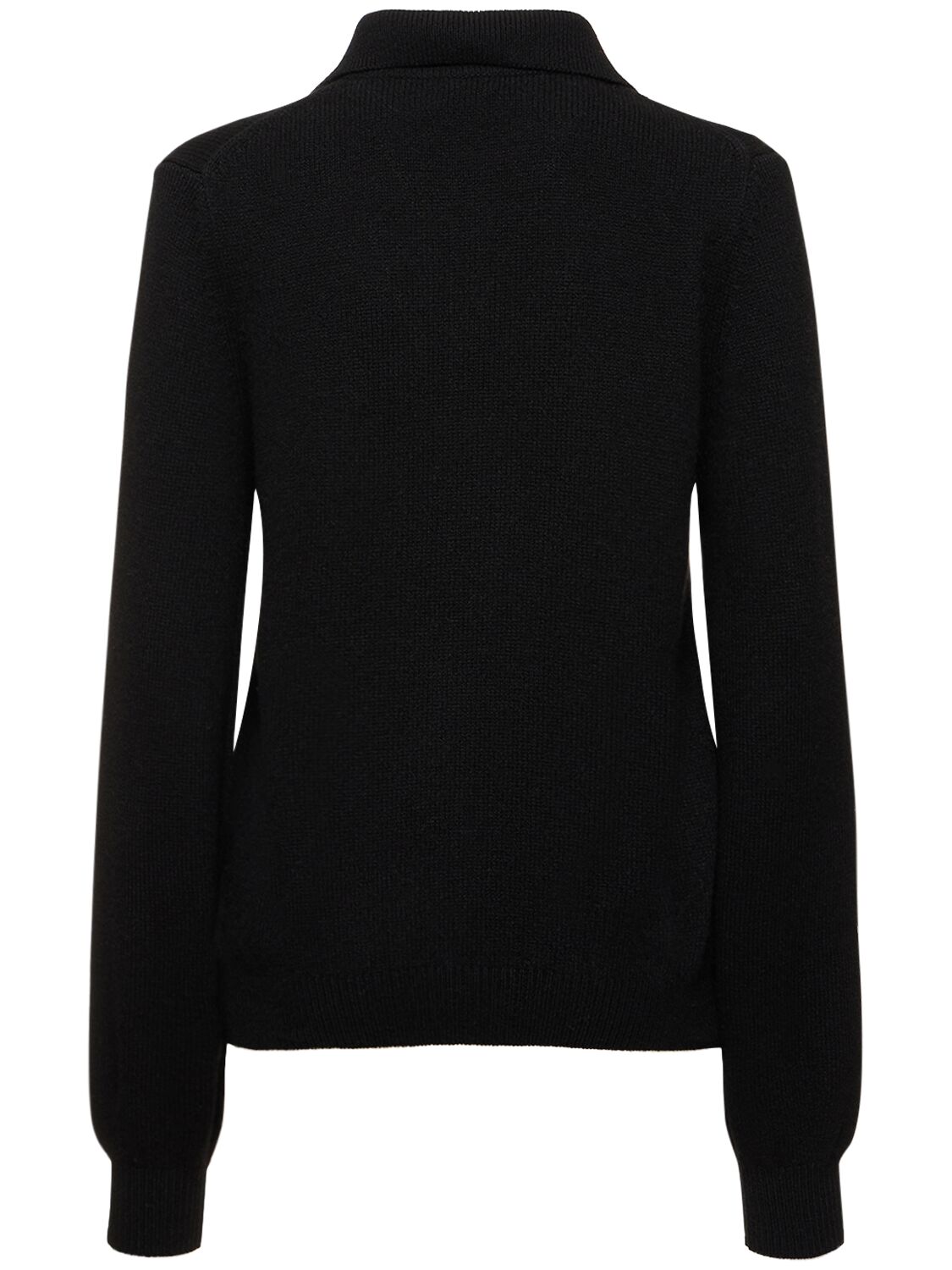 Shop Khaite Joey Cashmere Polo Sweater In Black