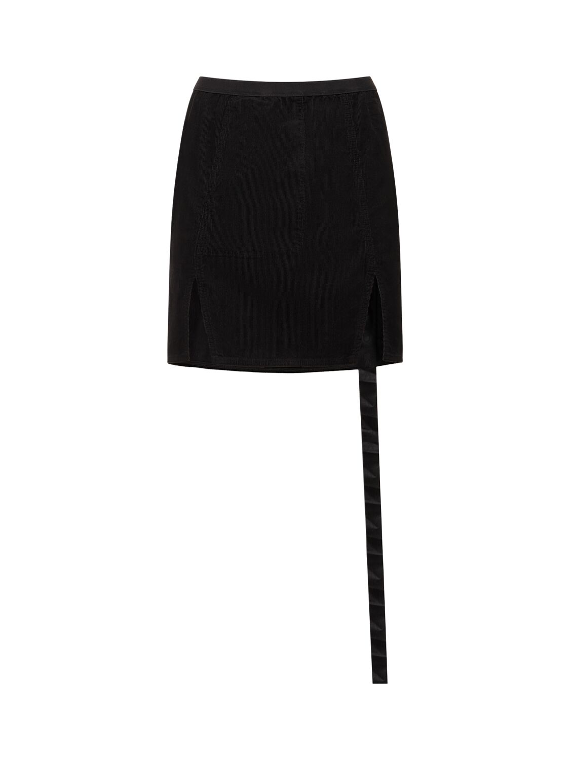 Rick Owens Drkshdw Sacrimini Distressed Denim Mini Skirt In Black
