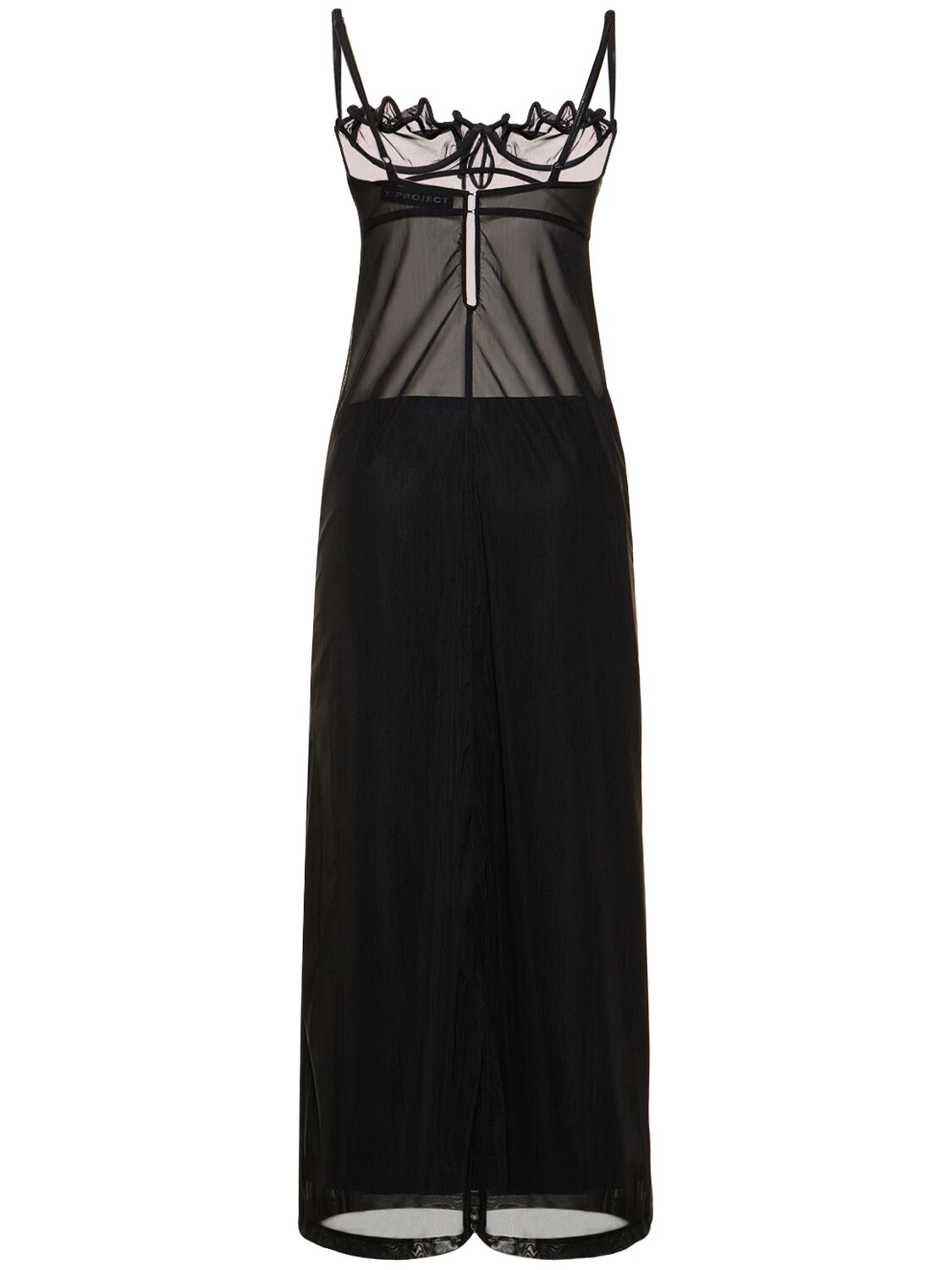 Shop Y/project Sleeveless Mesh Midi Dress In Black