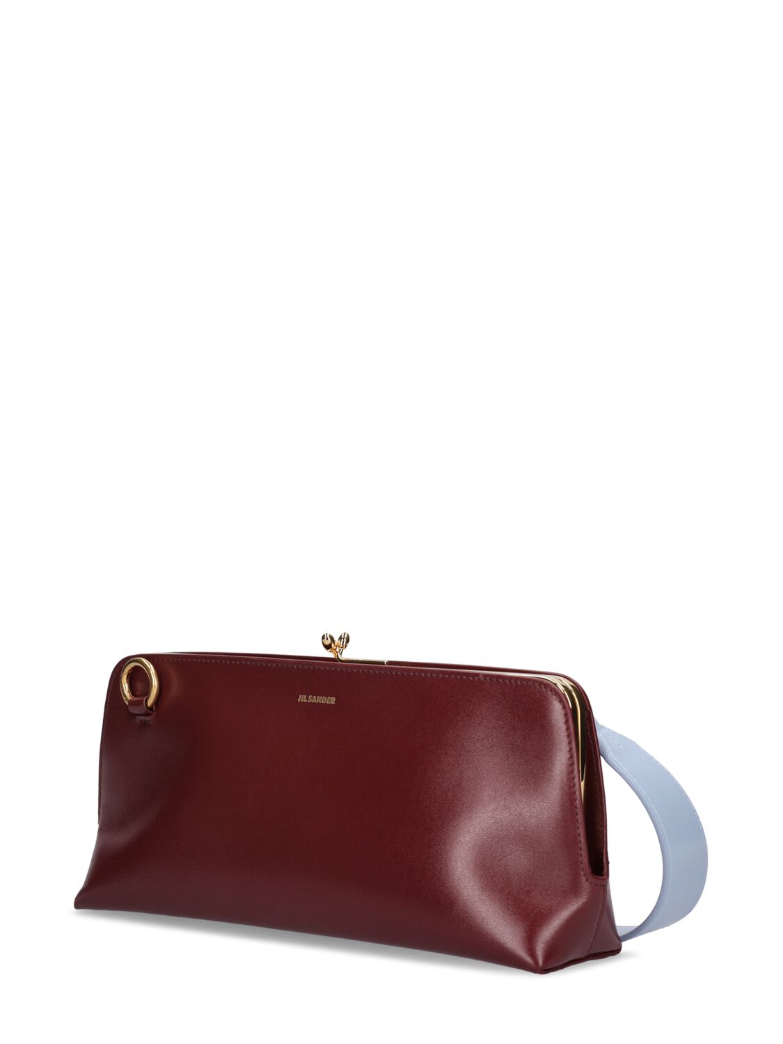 Shop Jil Sander Small Goji Leather Shoulder Bag In Grape