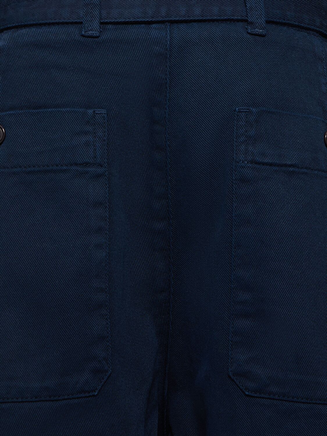 Shop Lemaire Cotton Military Pants In Blue