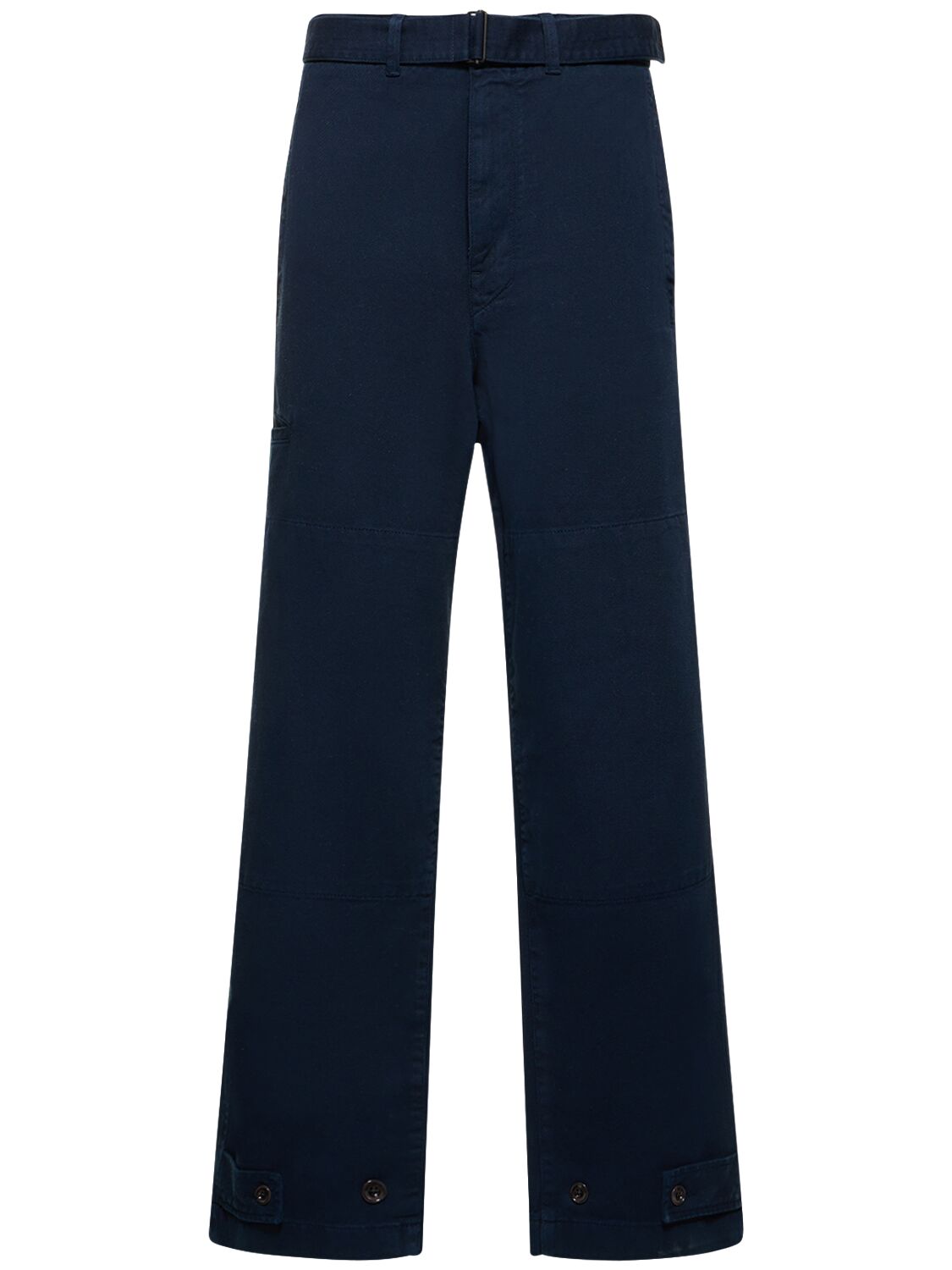 Shop Lemaire Cotton Military Pants In Blue