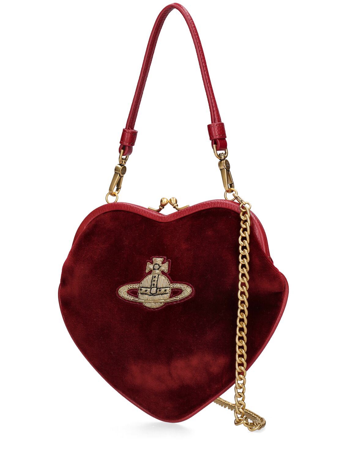 Vivienne Westwood Belle Heart Frame Cotton-blend Purse in Red