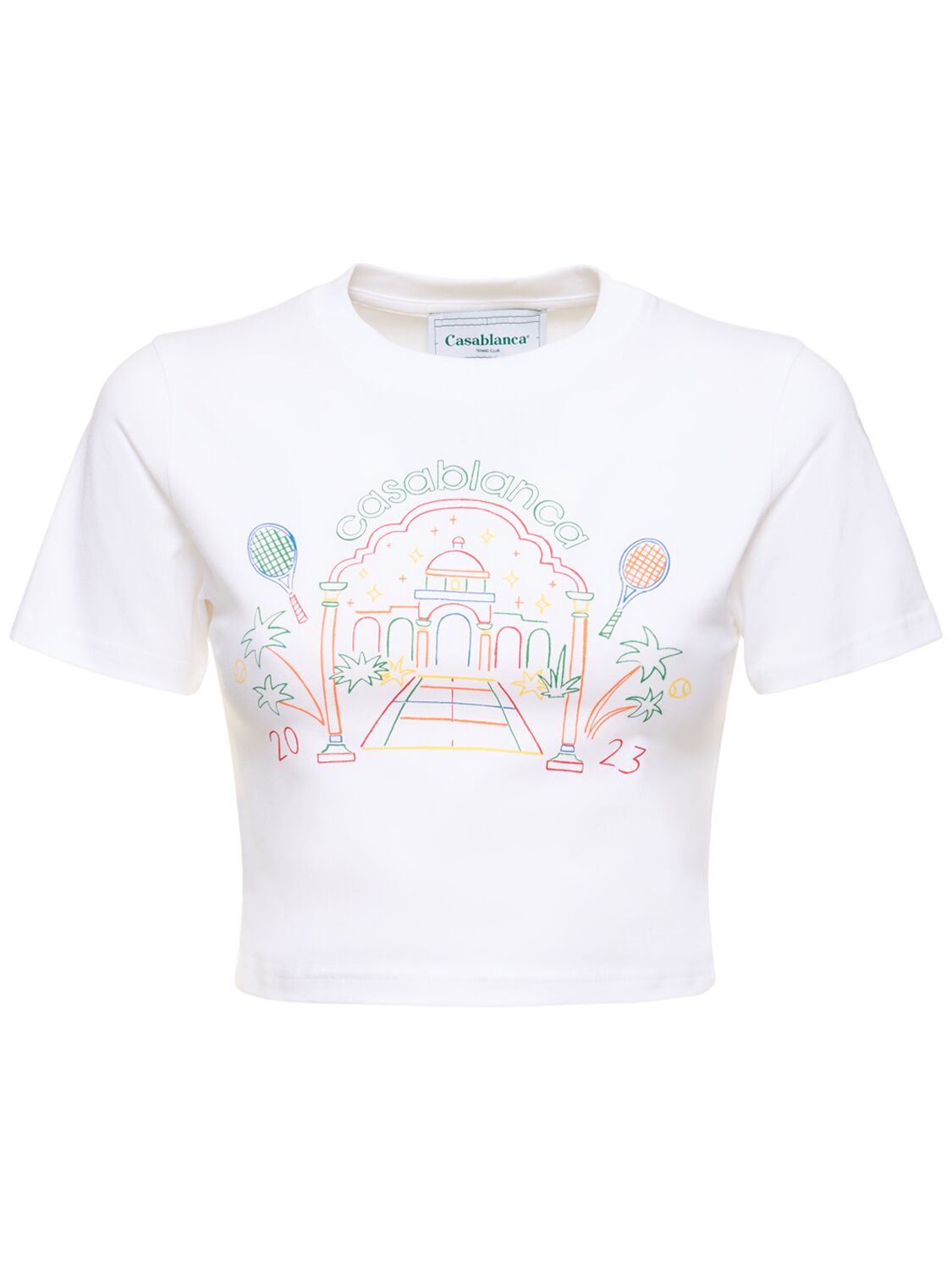 Crayon Temple Print Crop Jersey T-shirt