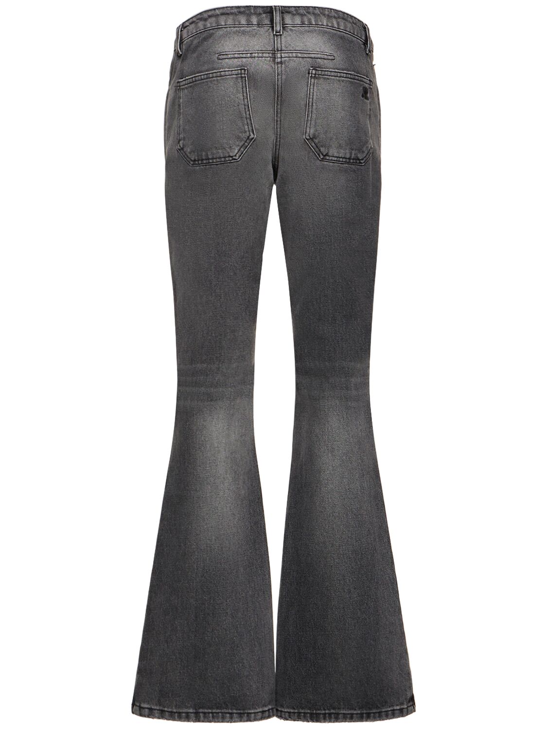 Shop Courrèges Zipped Denim Bootcut Jeans In Grey