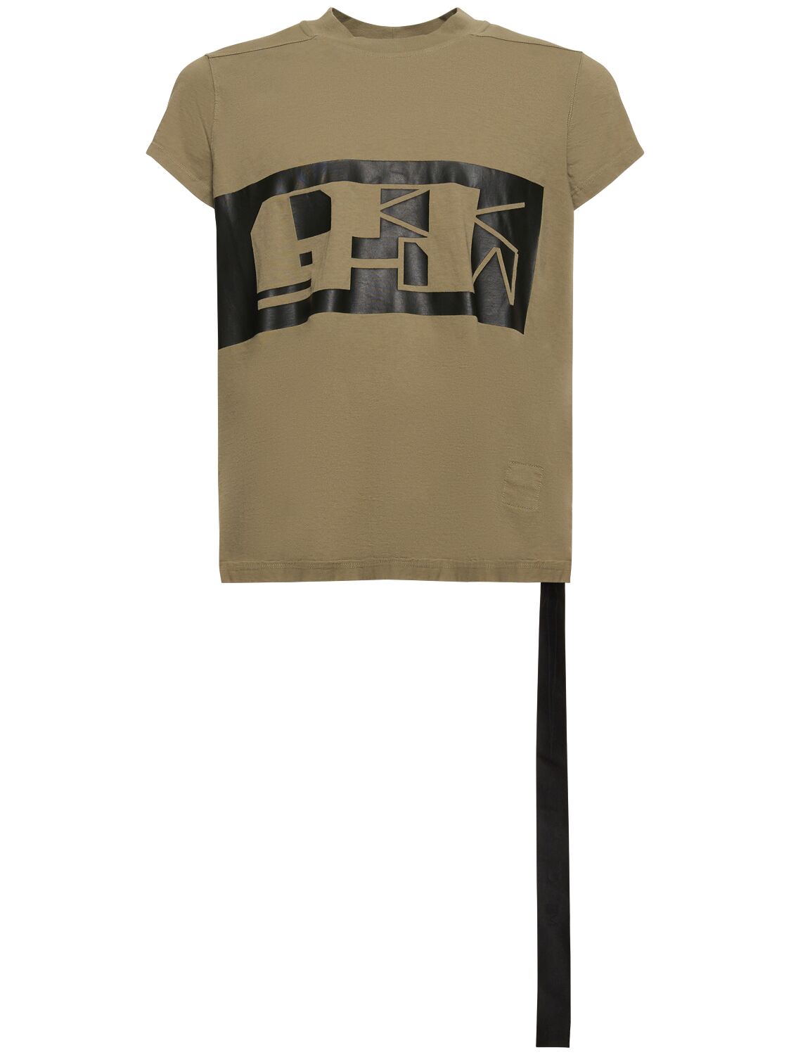 Rick Owens Drkshdw Logo印花棉质平纹针织t恤 In Palegreen,black