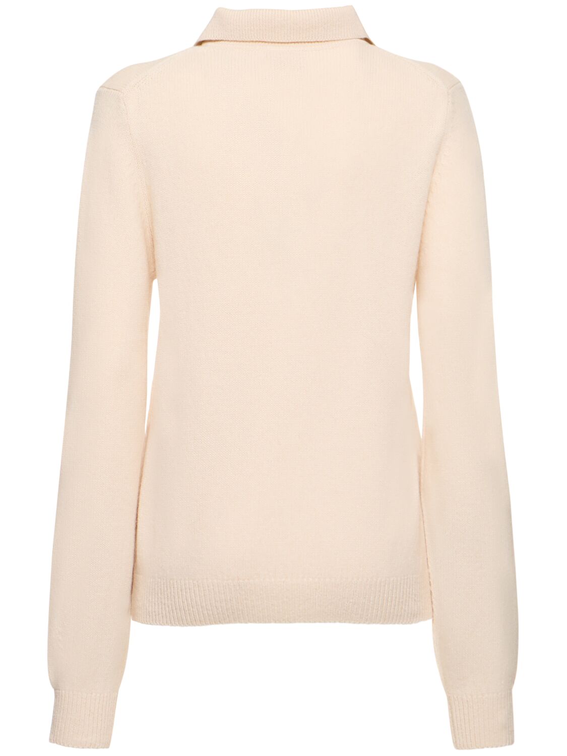 Shop Khaite Joey Cashmere Polo Sweater In White