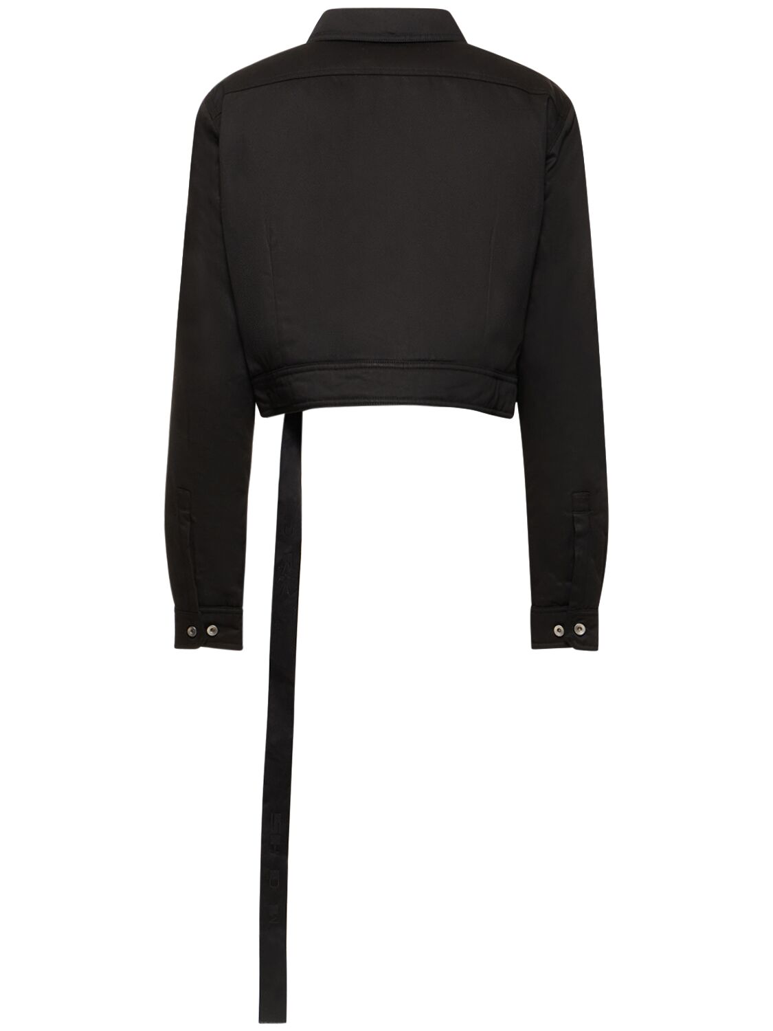 Shop Rick Owens Cape-sleeved Cotton Drill Crop Jacket In Black