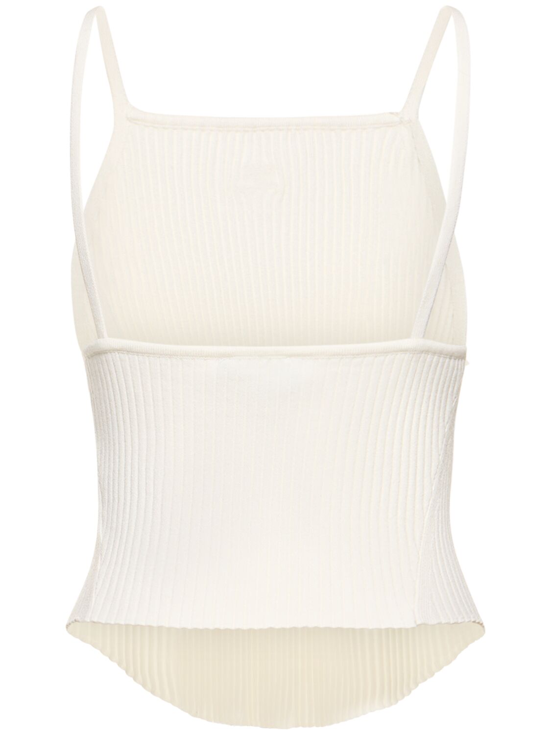 Shop Courrèges Holistic Ribbed Viscose Knit Tank Top In White