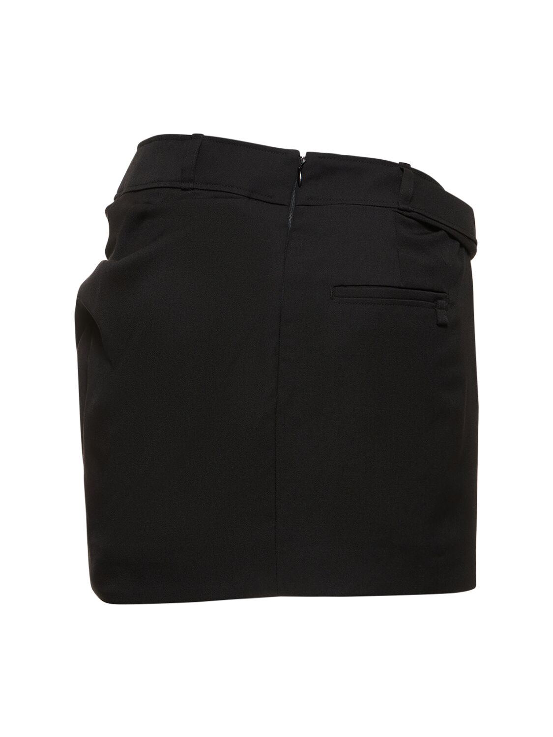 Shop Jacquemus La Mini Jupe Bahia Wool Crepe Mini Skirt In Black
