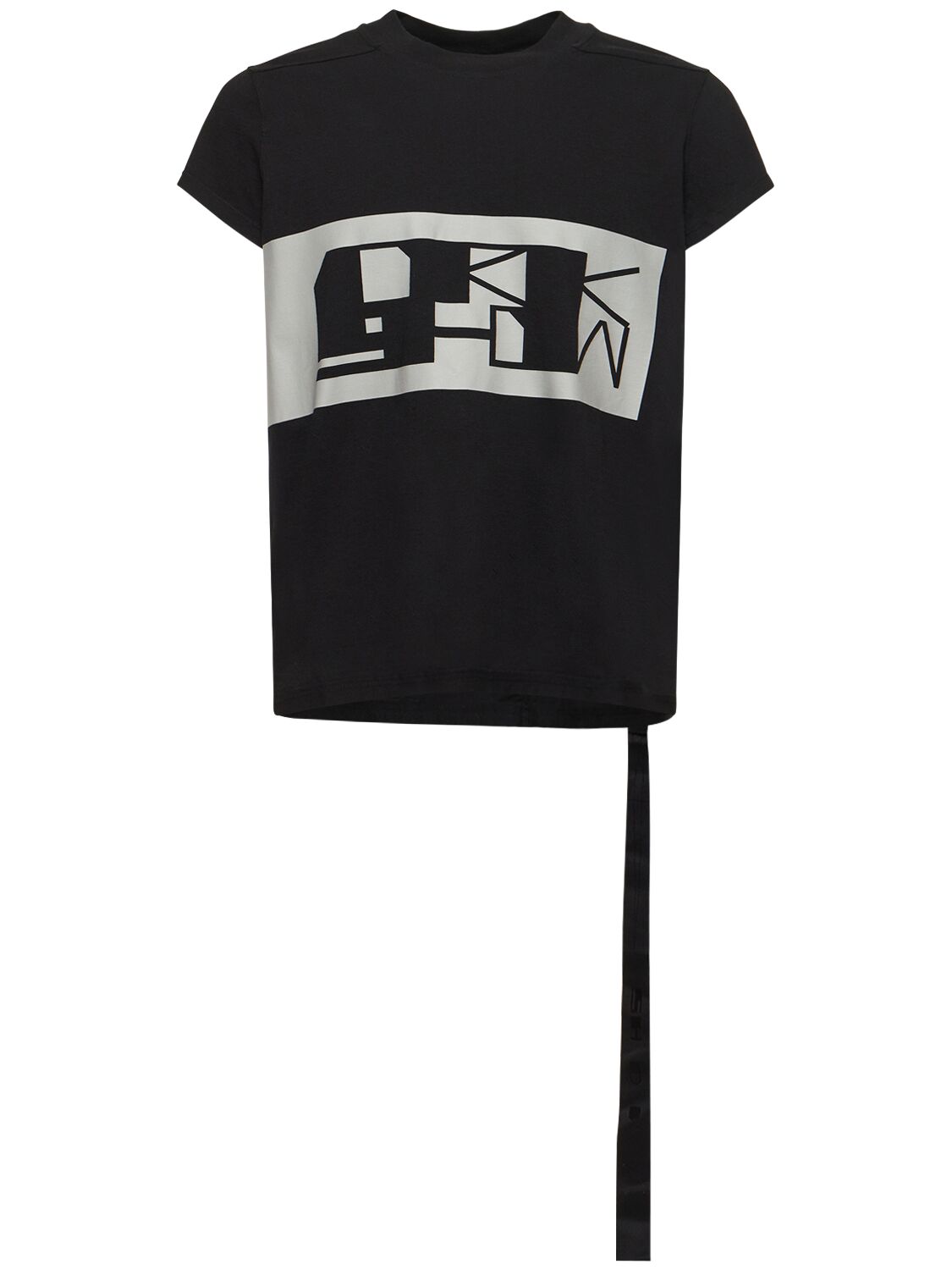 Rick Owens Drkshdw Logo Printed Cotton Jersey T-shirt In Black,pearl