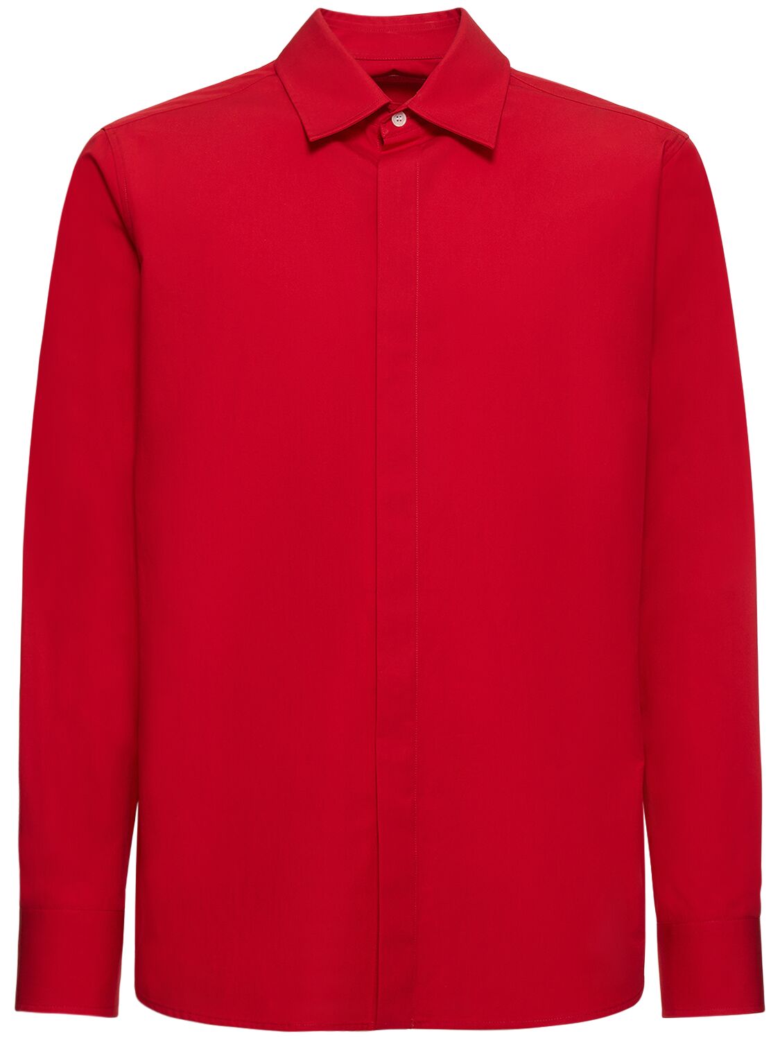 Shop Valentino Long Sleeved Cotton Shirt In 157