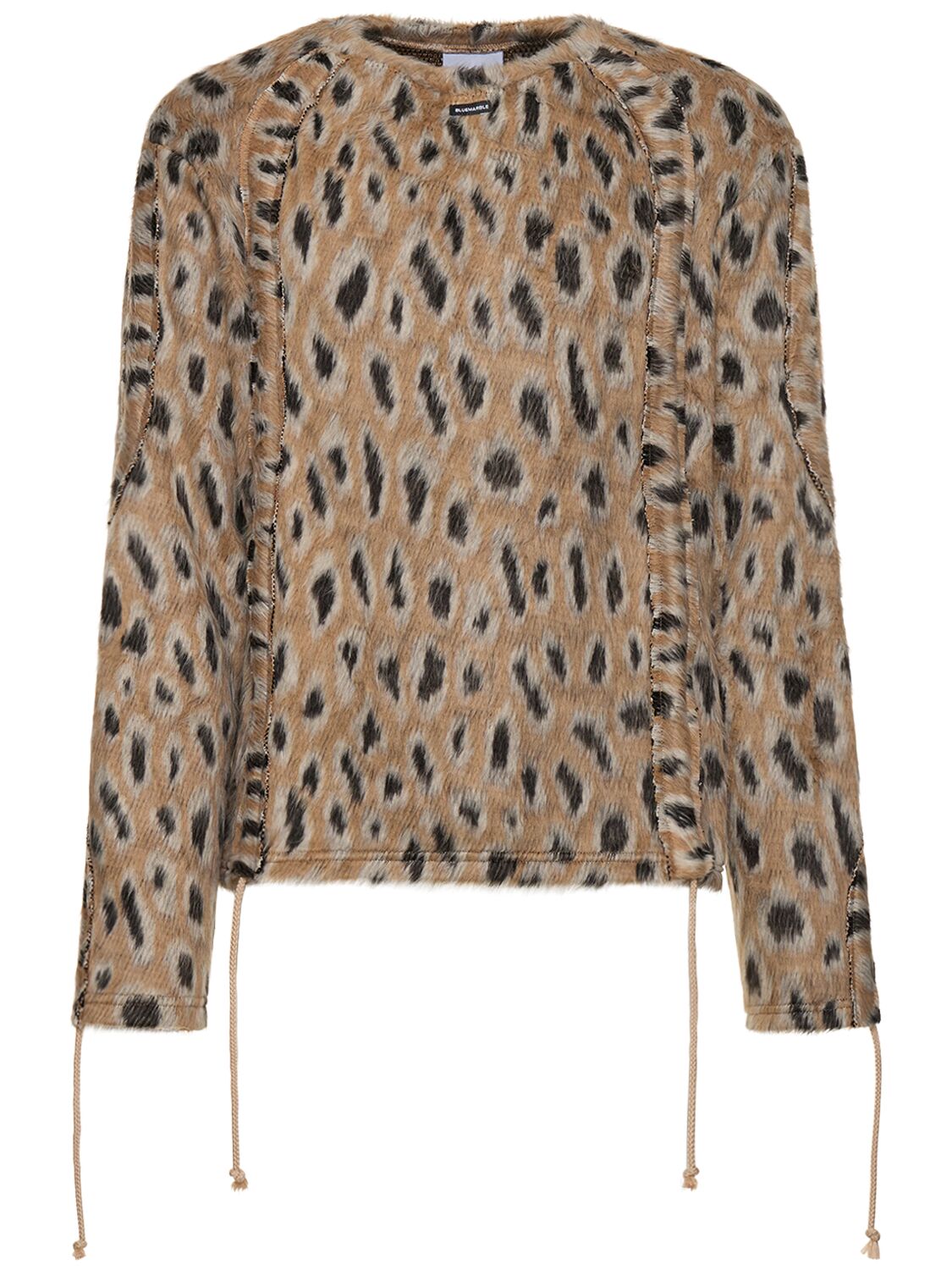 BLUEMARBLE JACQUARD DRAWSTRING LONG SLEEVE SHIRT