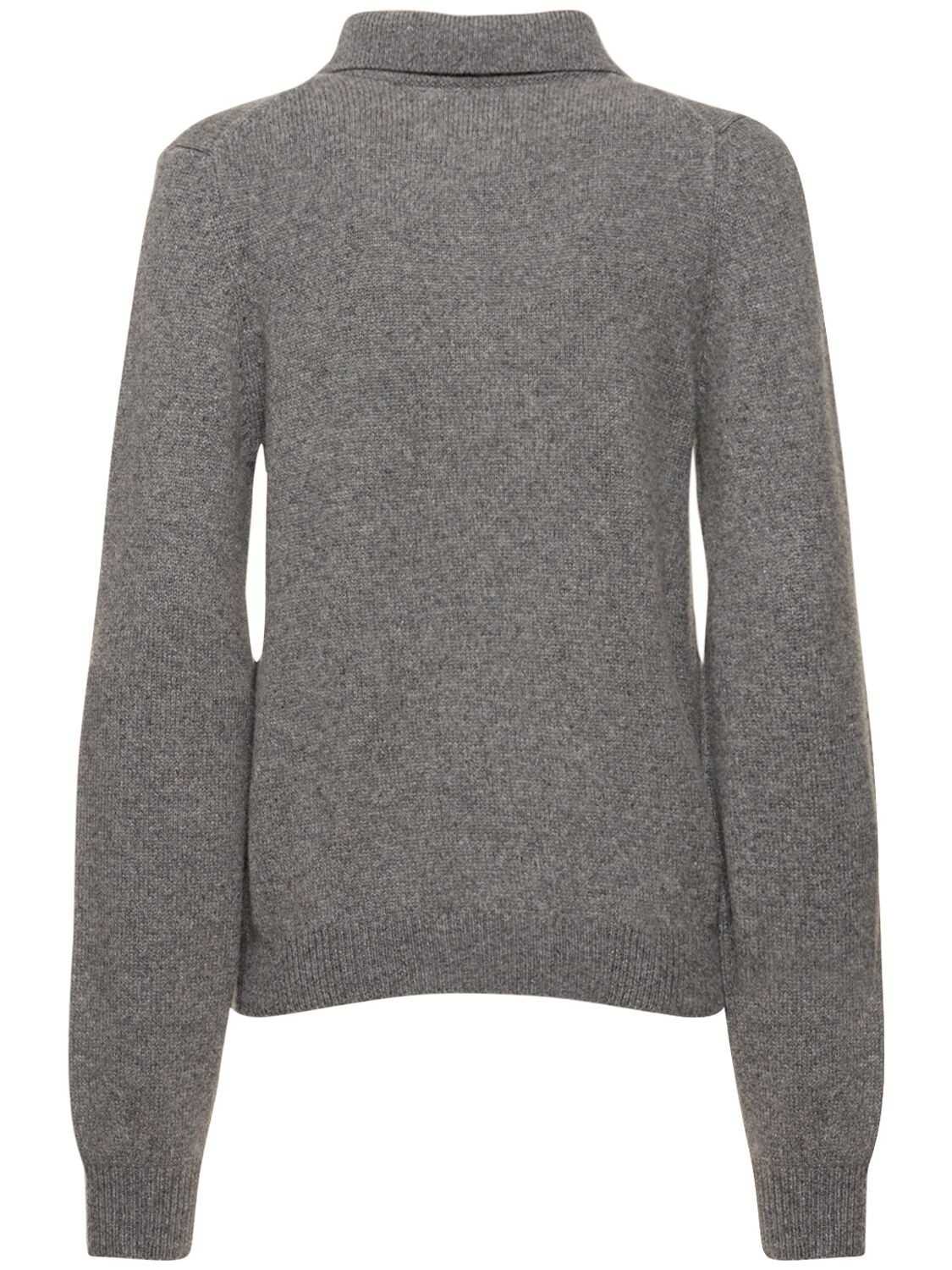 Shop Khaite Joey Cashmere Polo Sweater In Grey