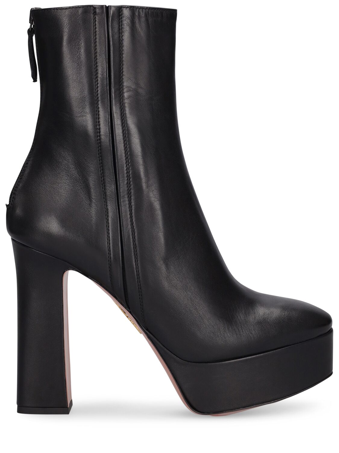 120mm Groove Leather Ankle Boots