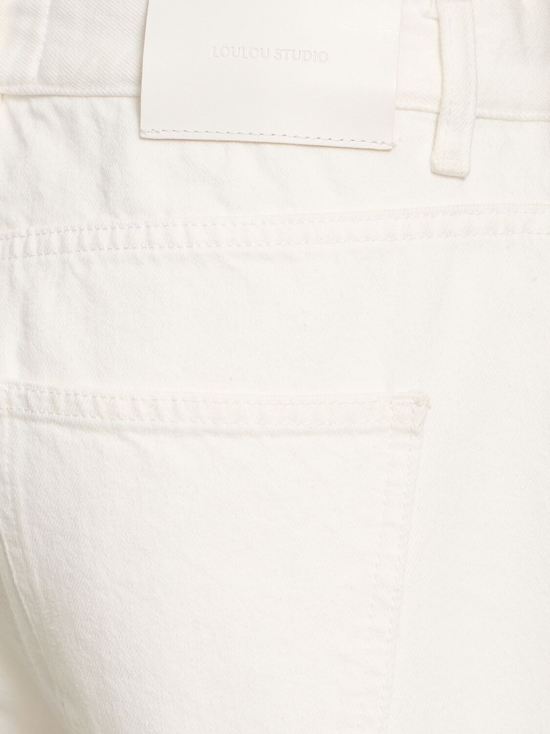 Shop Loulou Studio Samur Cotton Denim Jeans In Elfenbein