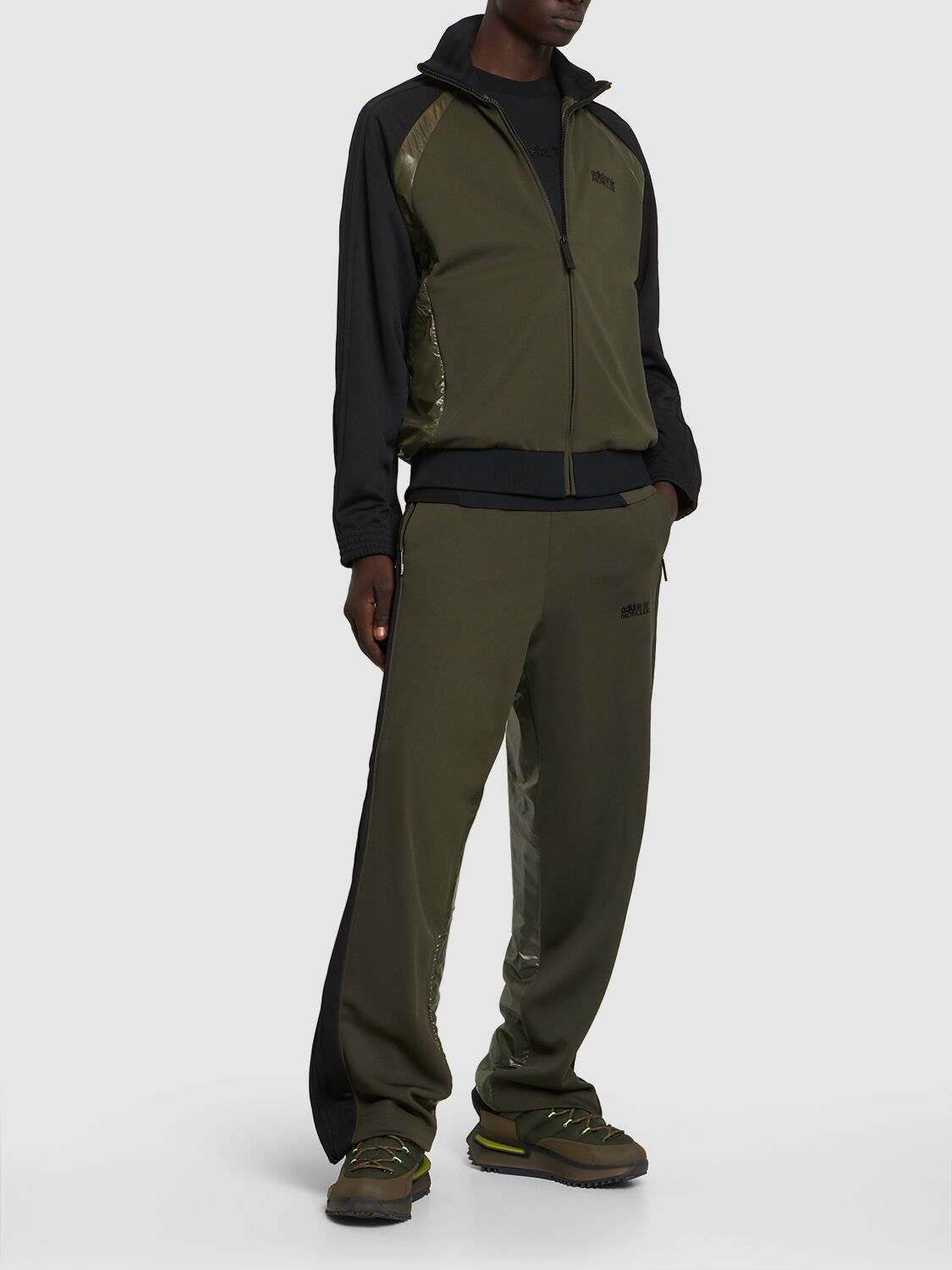 Shop Moncler Genius Moncler X Adidas Tech Zip-up Cardigan In Black,green