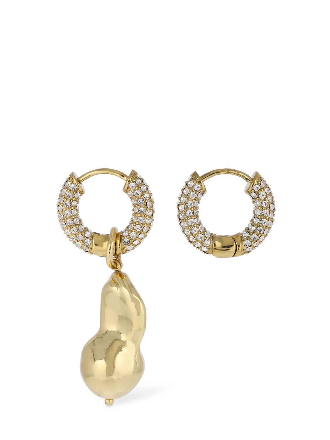 Shop Timeless Pearly Crystal Mismatched Earrings In Crystal,gold