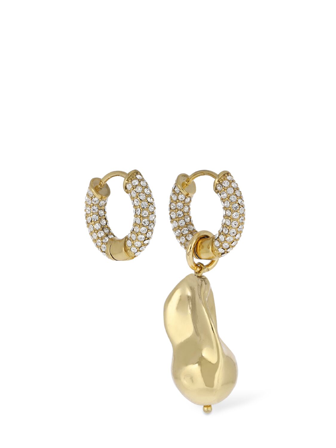 Shop Timeless Pearly Crystal Mismatched Earrings In Crystal,gold