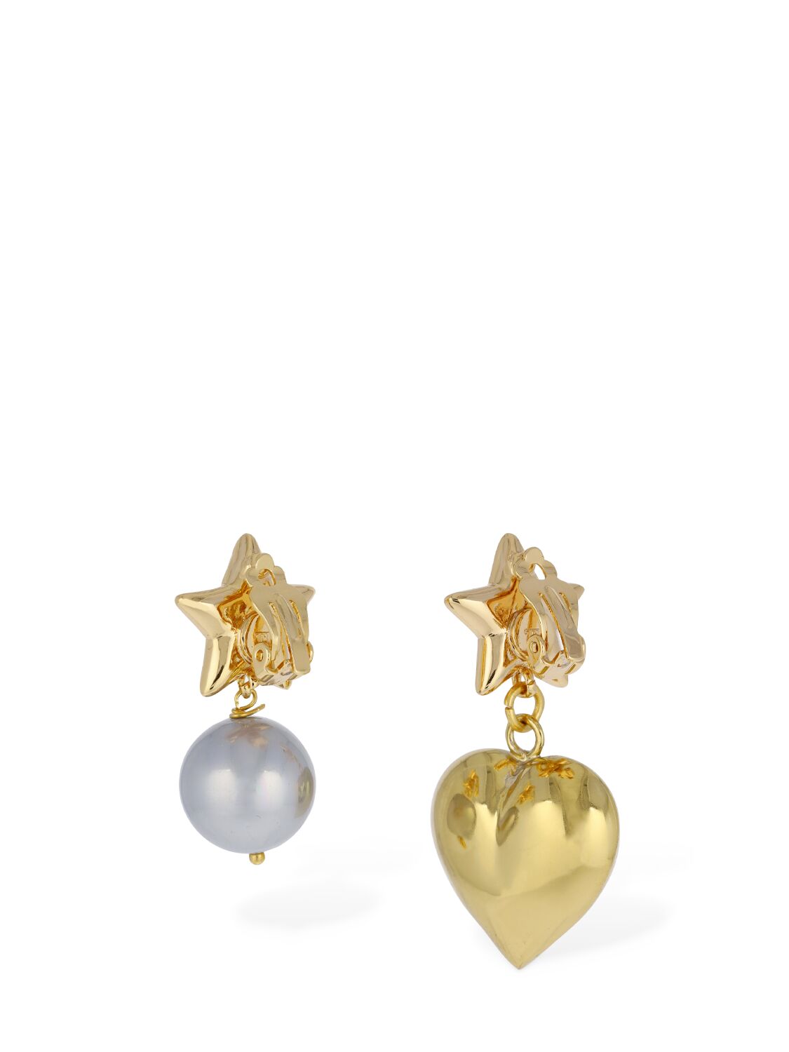 Shop Timeless Pearly Crystal Mismatched Earrings In Gold,pearl