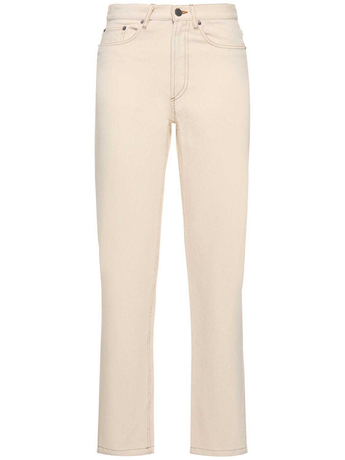 Apc Marin Straight Cotton Jeans In Ivory