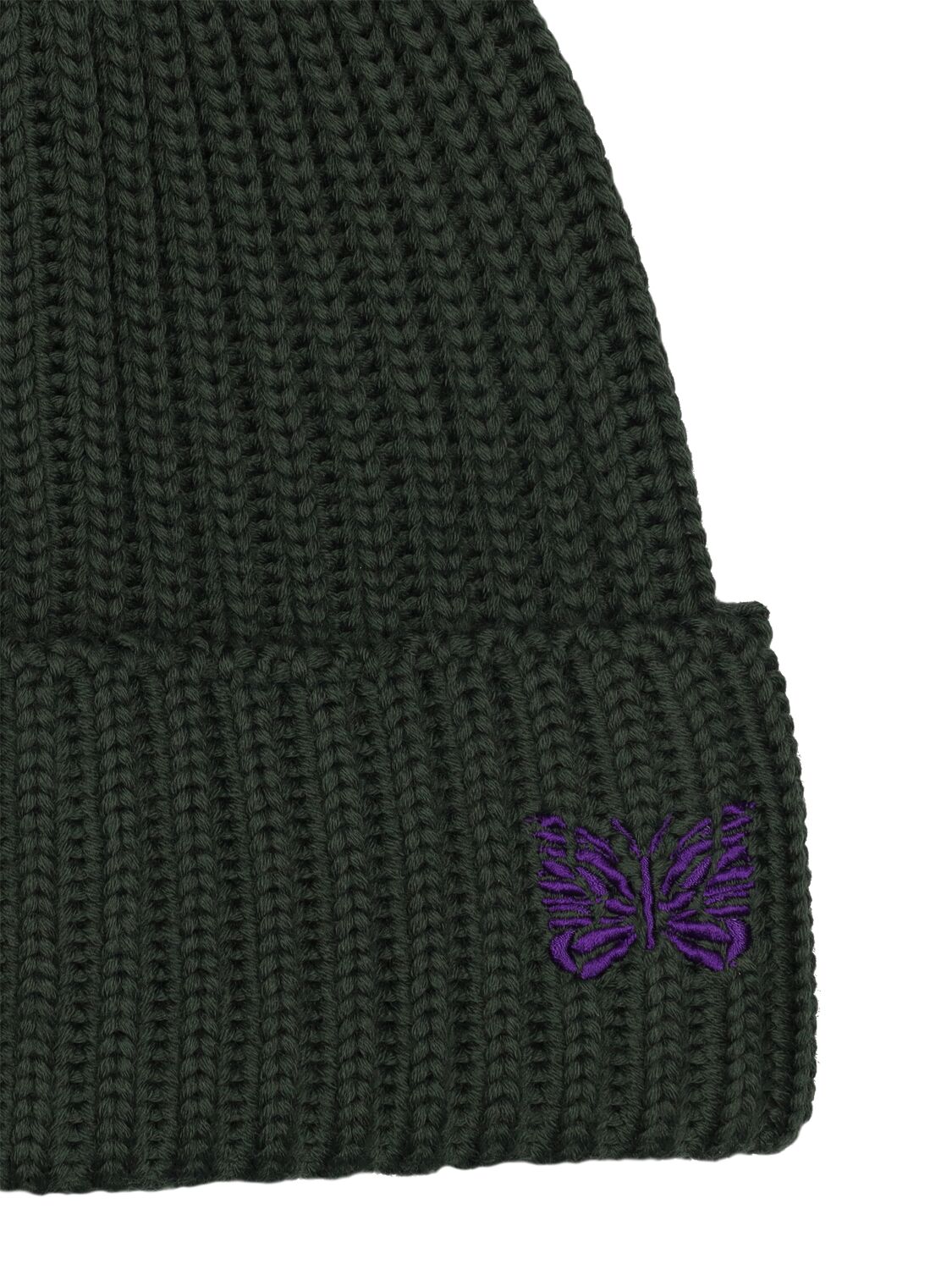 Shop Needles Logo Wool Knit Hat In Green