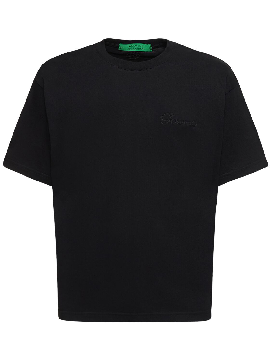 Garment Workshop Boxy Fit T-shirt W/ Double Embroidery In Chaos Black