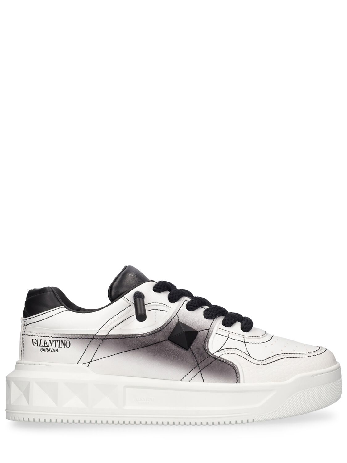 Image of One Stud Degradè Leather Low Top Sneaker
