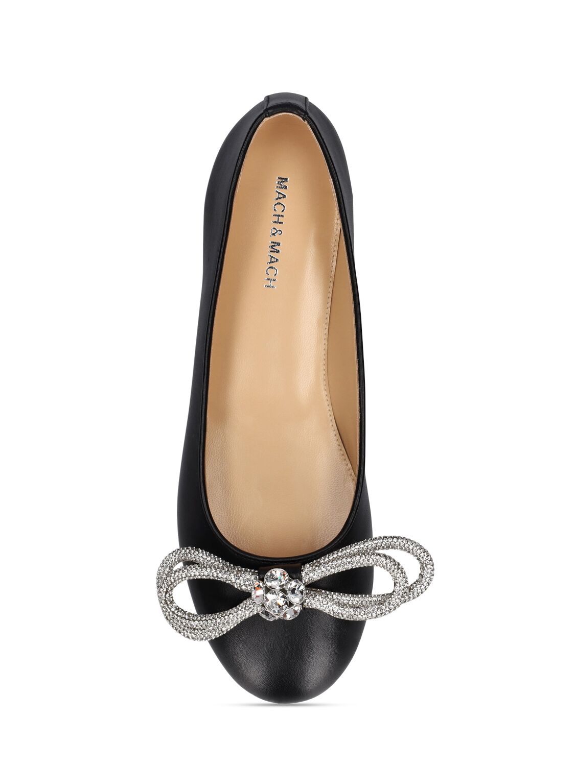 Shop Mach & Mach 10mm Double Bow Leather Flats In Black