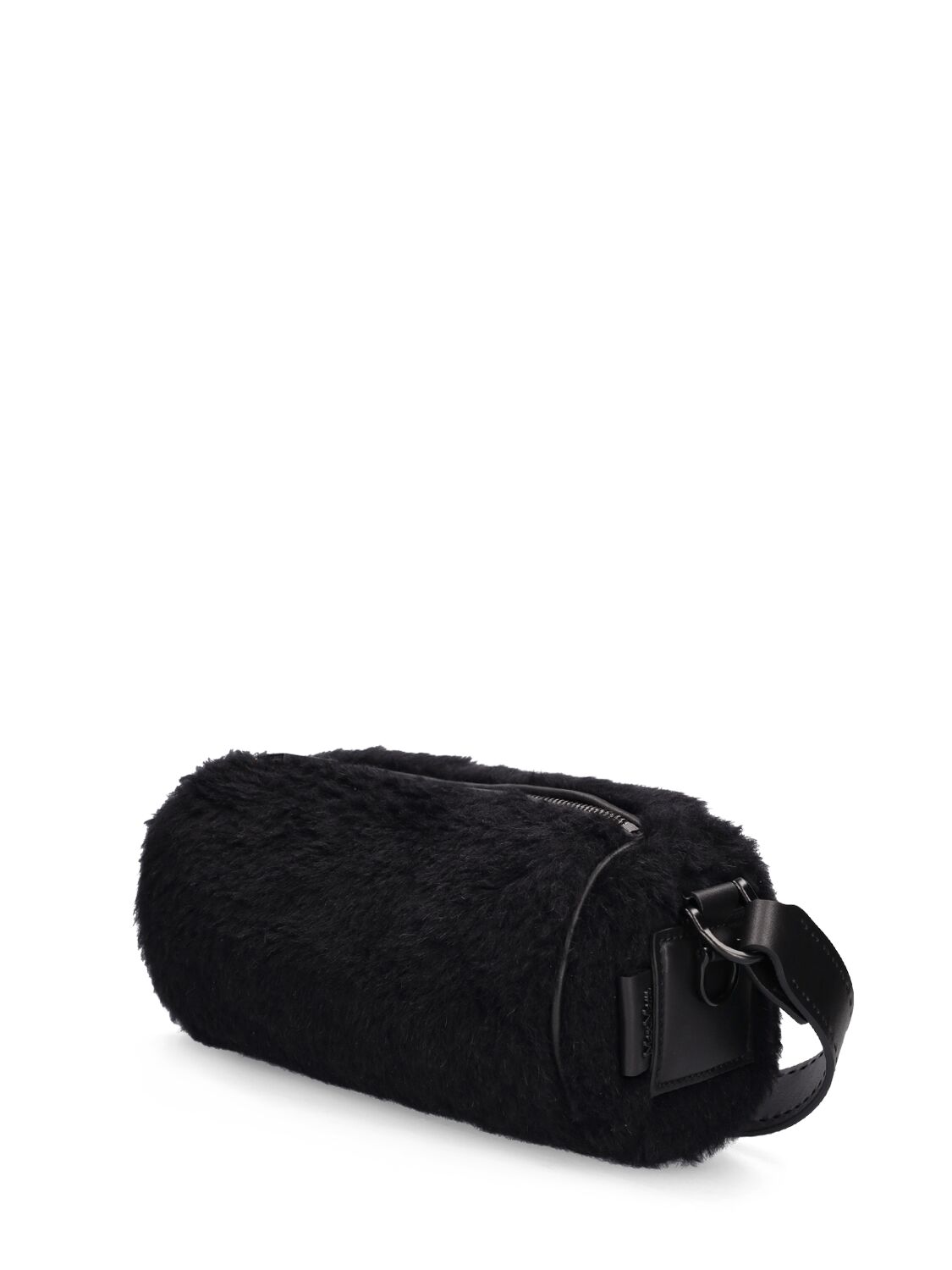 Shop Max Mara Small Roll Teddy Shoulder Bag In Black
