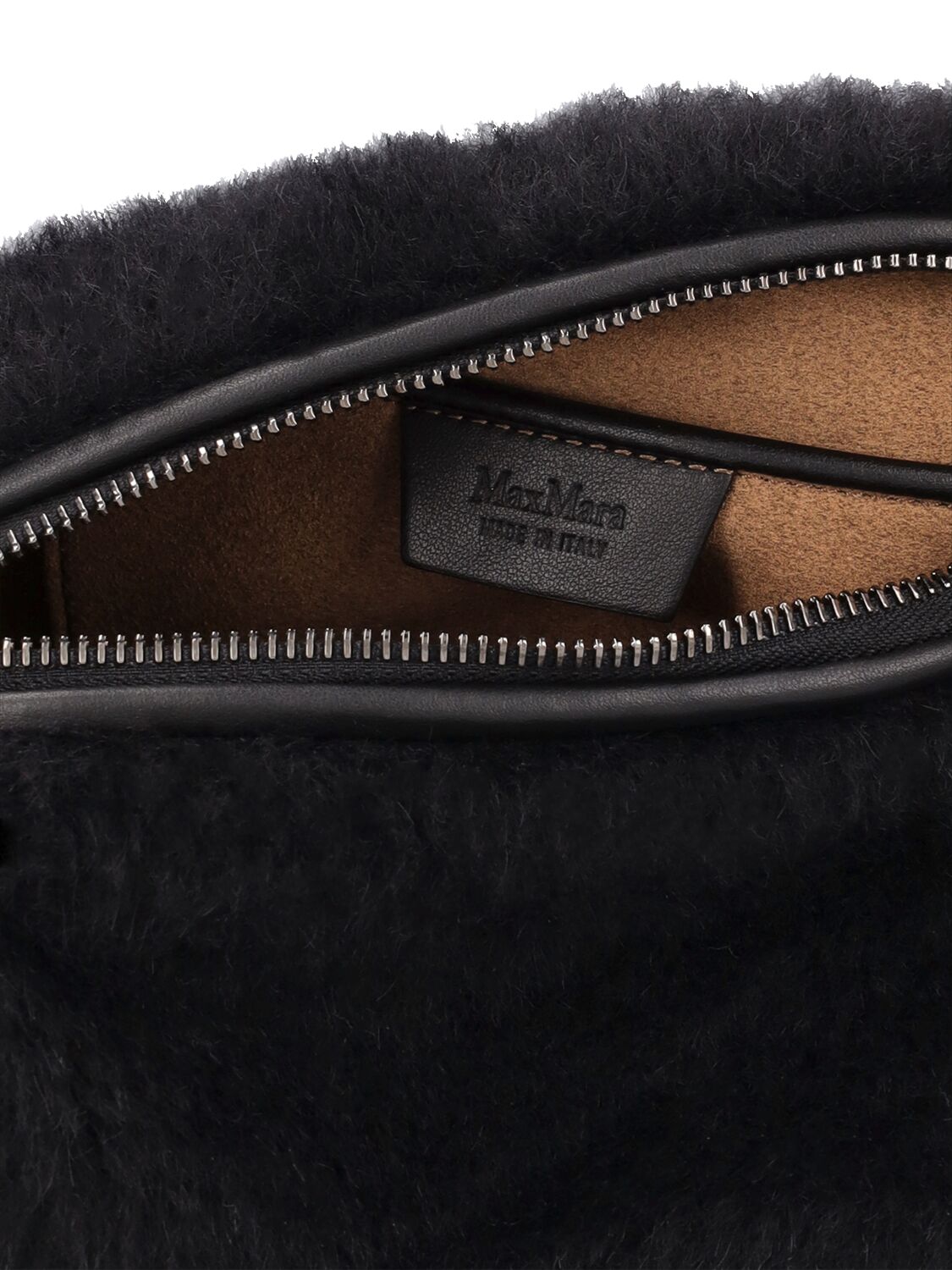 Shop Max Mara Small Roll Teddy Shoulder Bag In Black