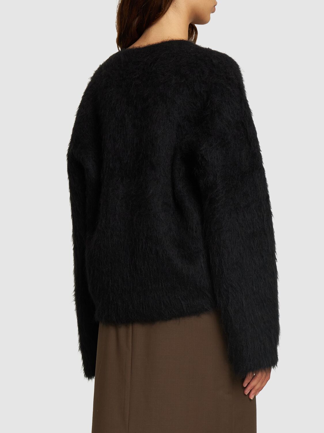 Shop Totême Petite Alpaca Blend Knit Sweater In 블랙