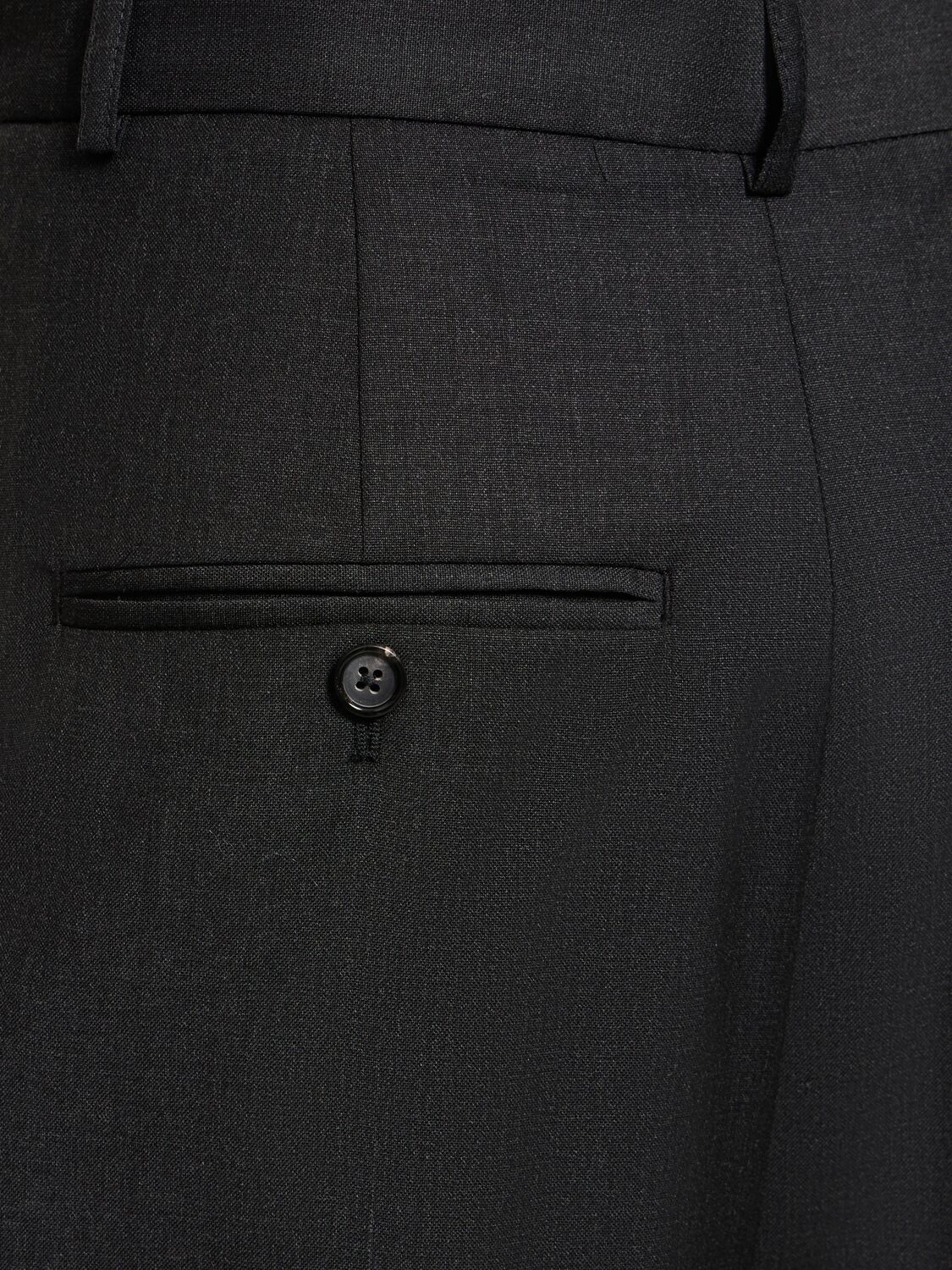 Shop Totême Pleated Cropped Wool Pants In Dark Grey