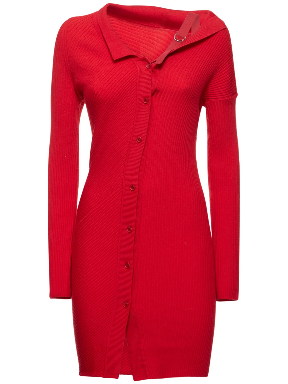 Shop Jacquemus La Robe Maille Colin Wool Blend Dress In Red