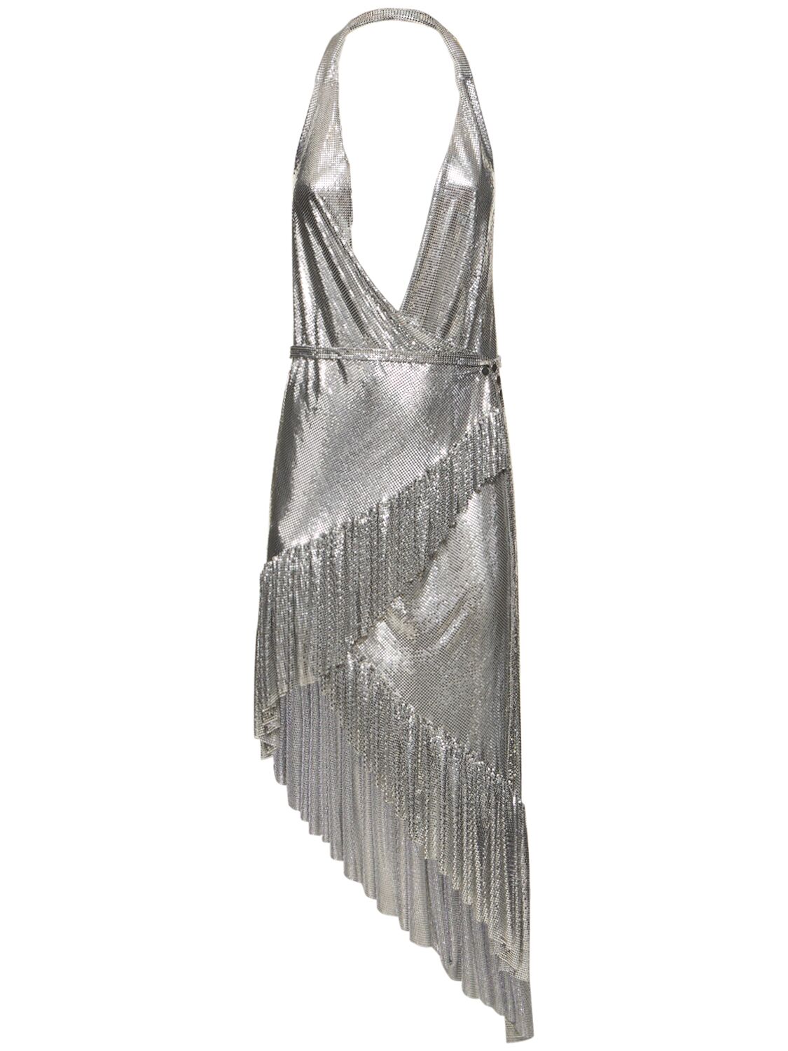Asymmetric Ruffled Mesh Midi Dress – WOMEN > CLOTHING > DRESSES