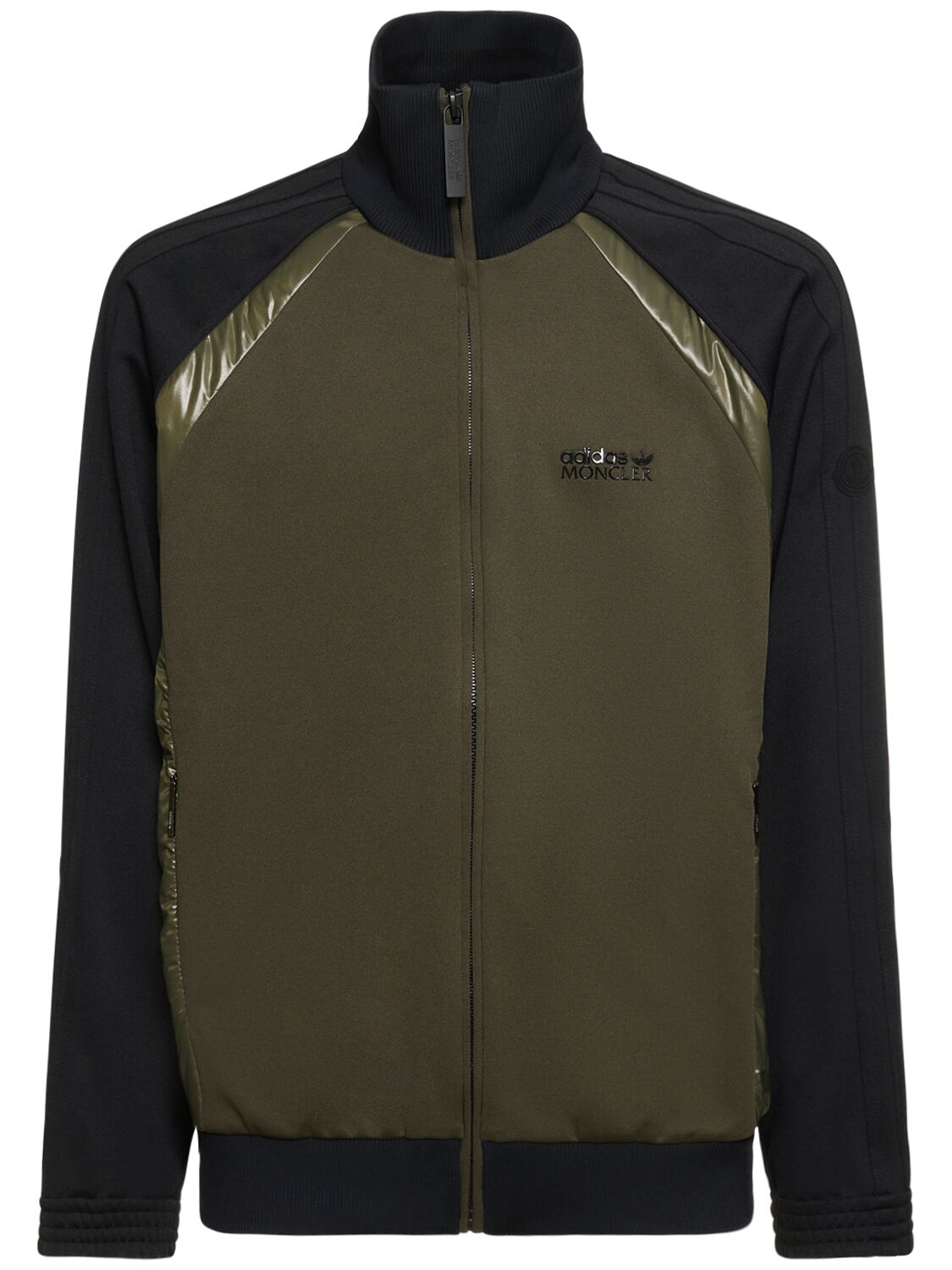 Shop Moncler Genius Moncler X Adidas Tech Zip-up Cardigan In Black,green