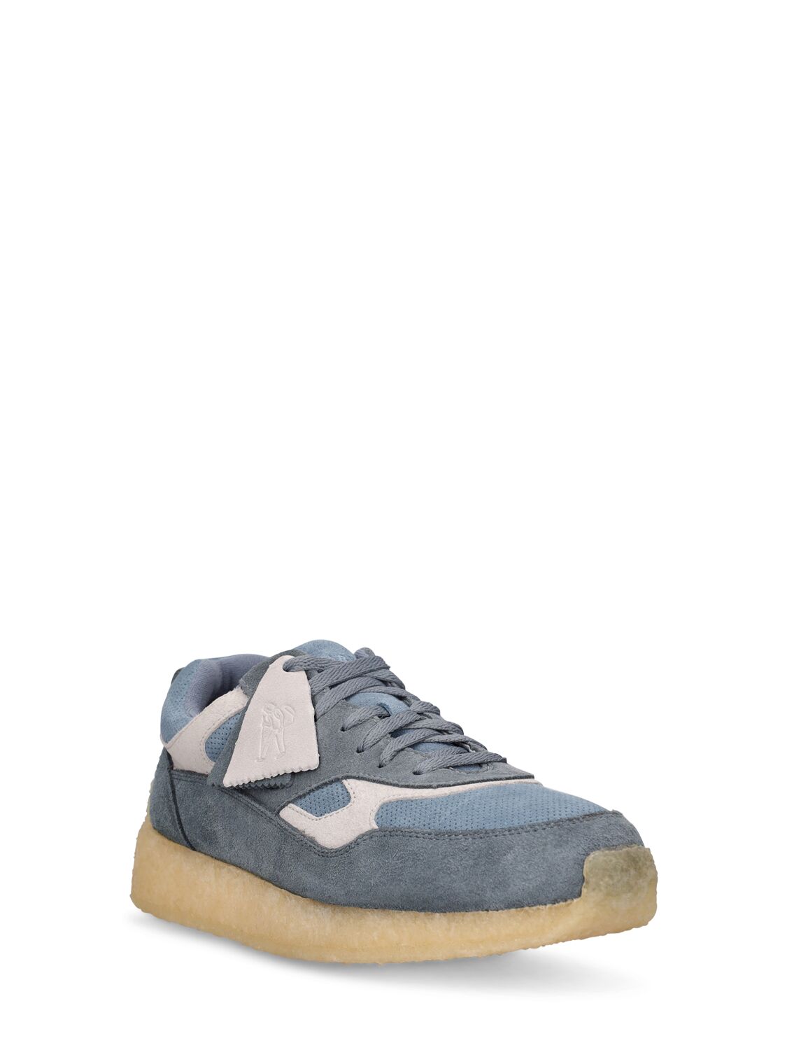 Shop Clarks Originals Lockhill Suede Lace-up Shoes In Blue,grey