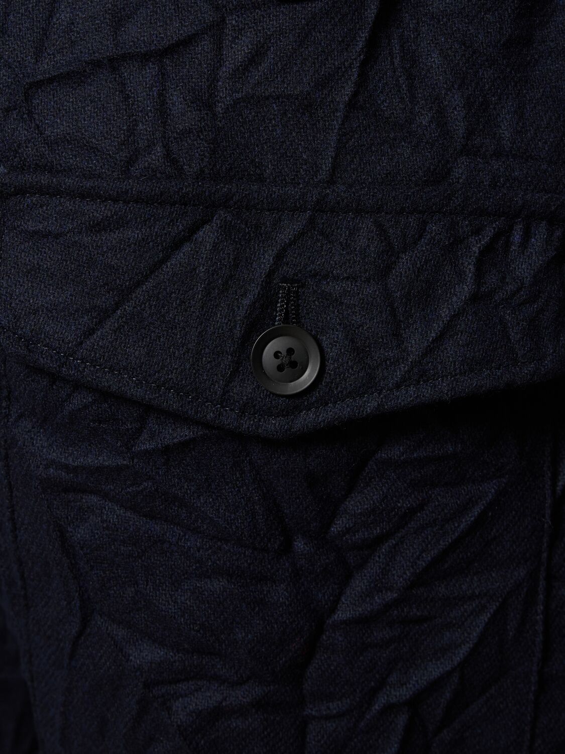 Shop Yohji Yamamoto G-hem Wrinkled Wool Blend Flannel Pants In Navy