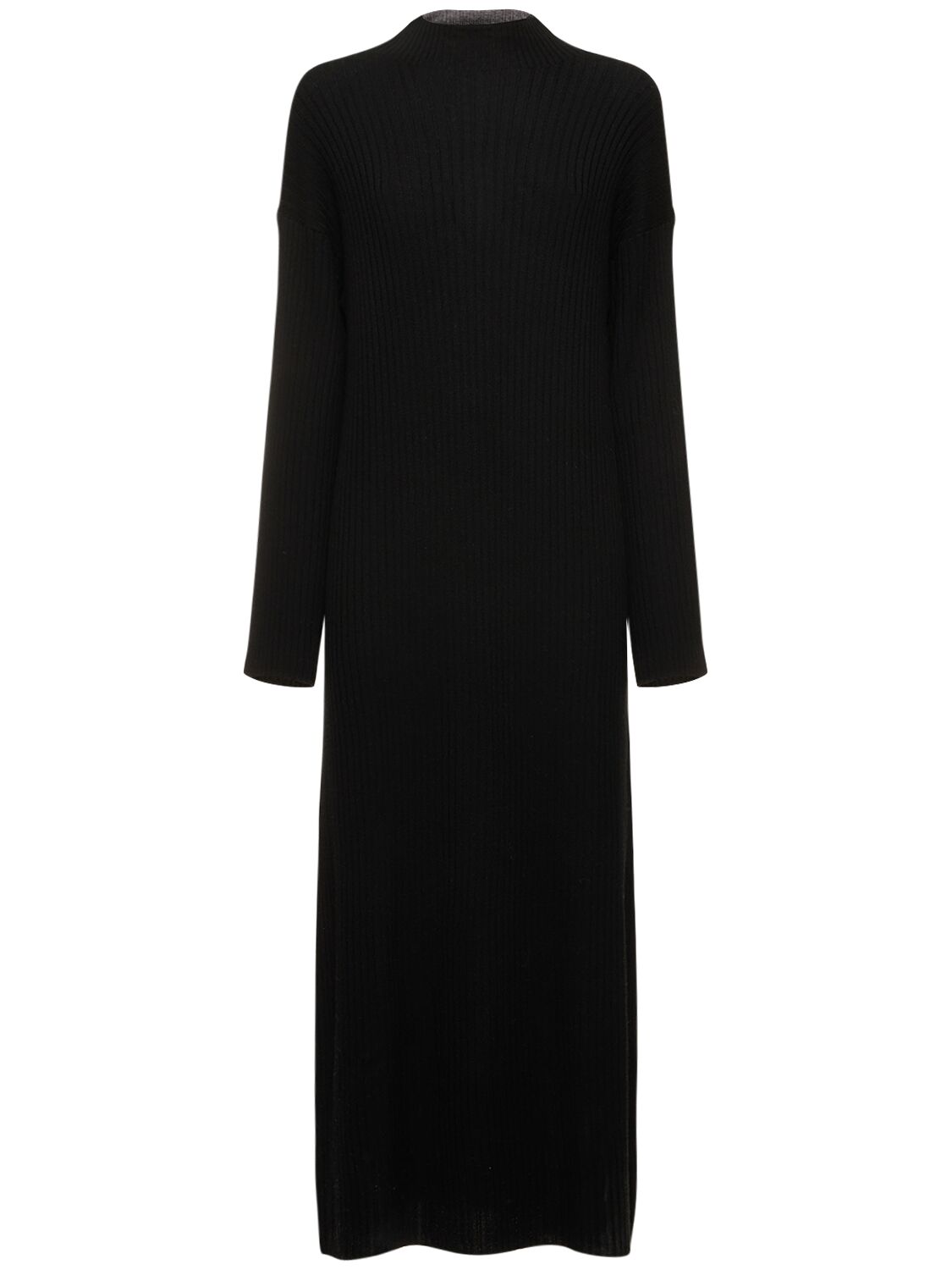 Loulou Studio Altra Turtleneck Wool Blend Maxi Dress In Black