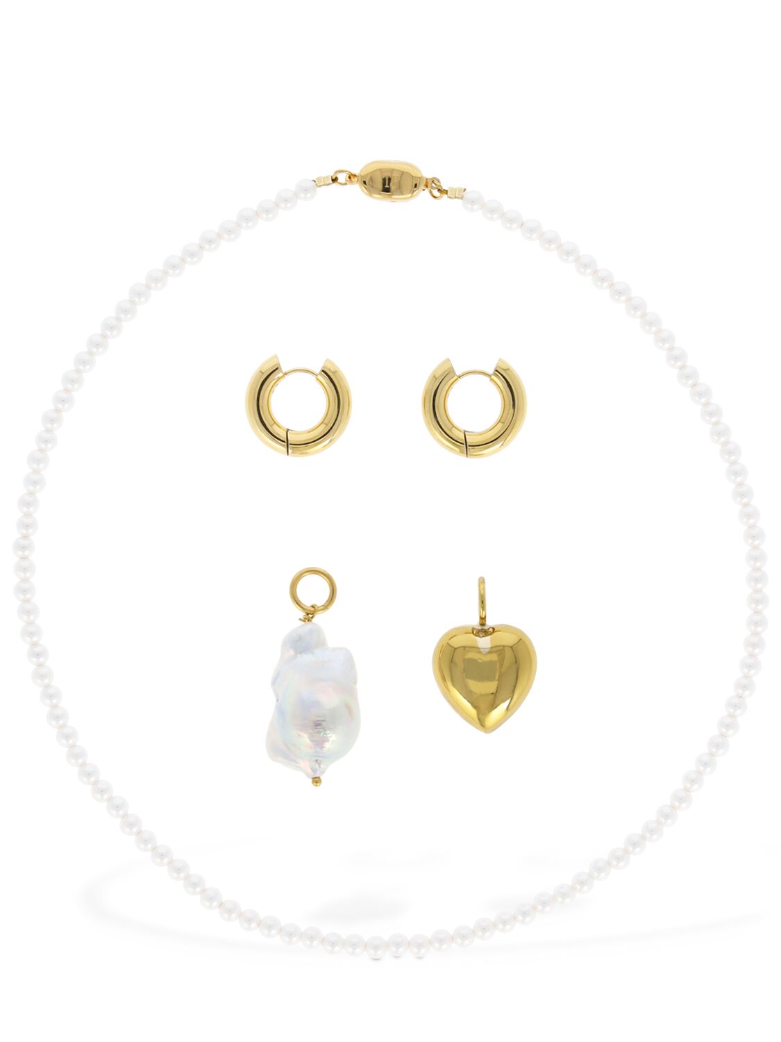 Timeless Pearly Holiday Box W/necklace & Earrings In Gold,pearl