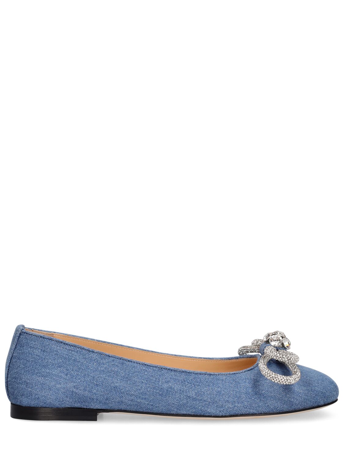 Image of 10mm Double Bow Denim Flats