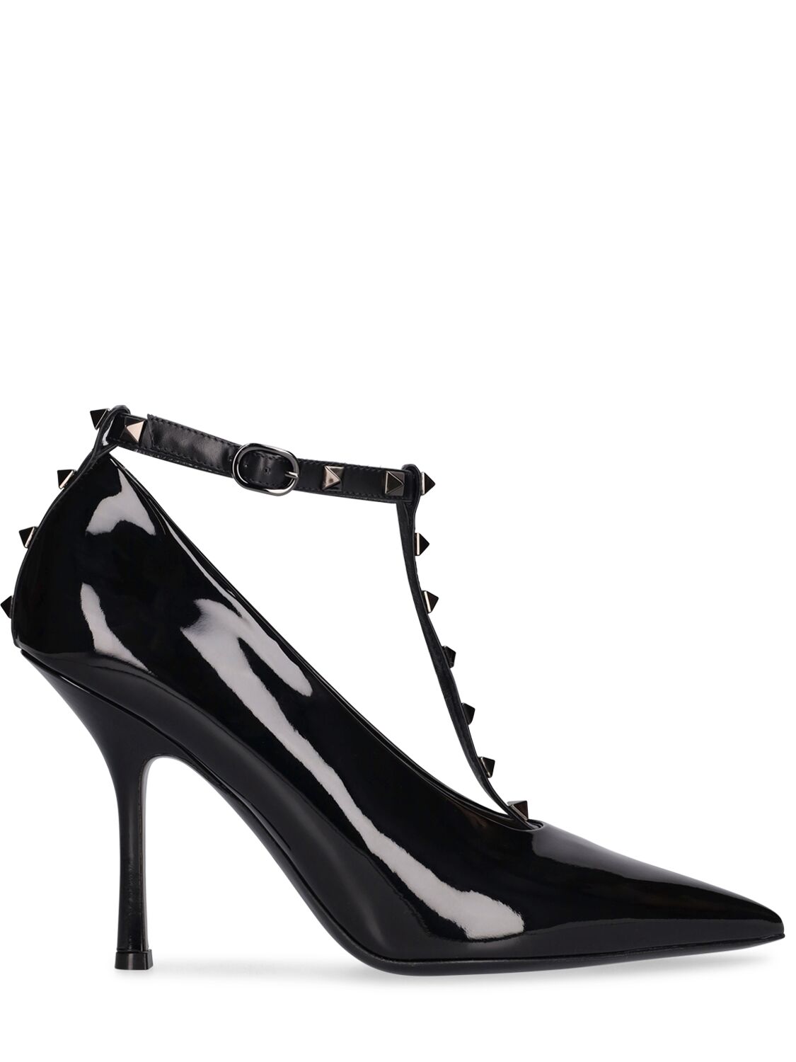 Shop Valentino 100mm Rockstud Patent Leather Pumps In Black