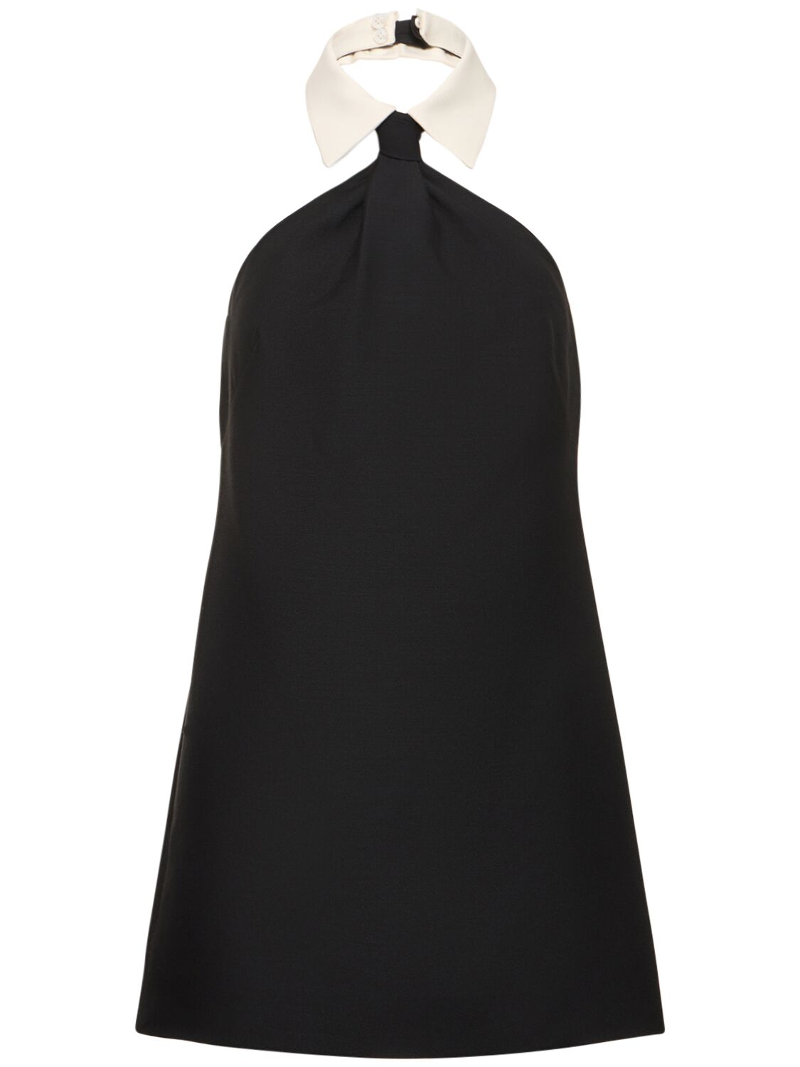 VALENTINO WOOL & SILK CREPE SLEEVELESS MINI DRESS