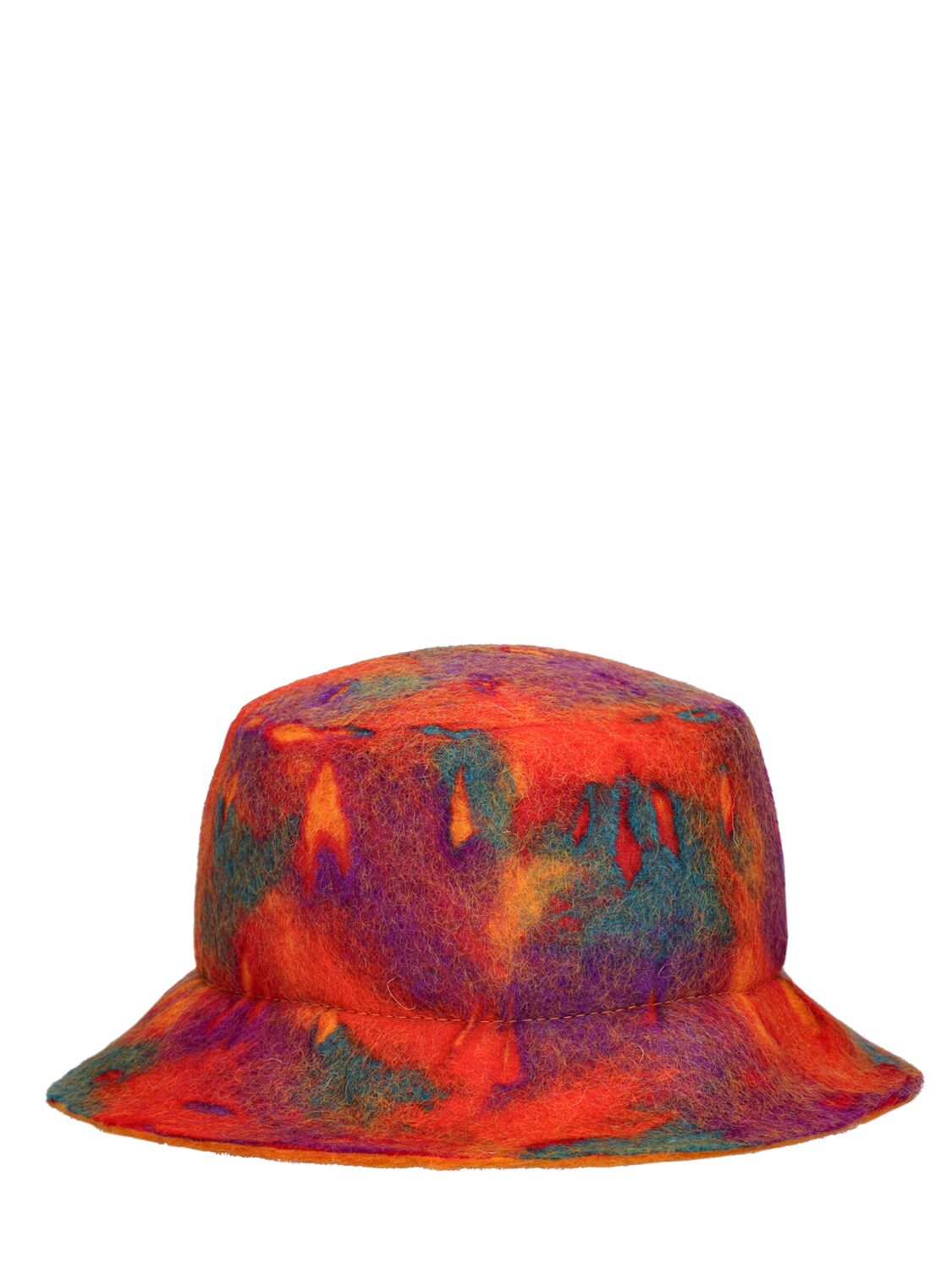 Shop Zegna X The Elder Statesman Wool Felt Bucket Hat In Orange