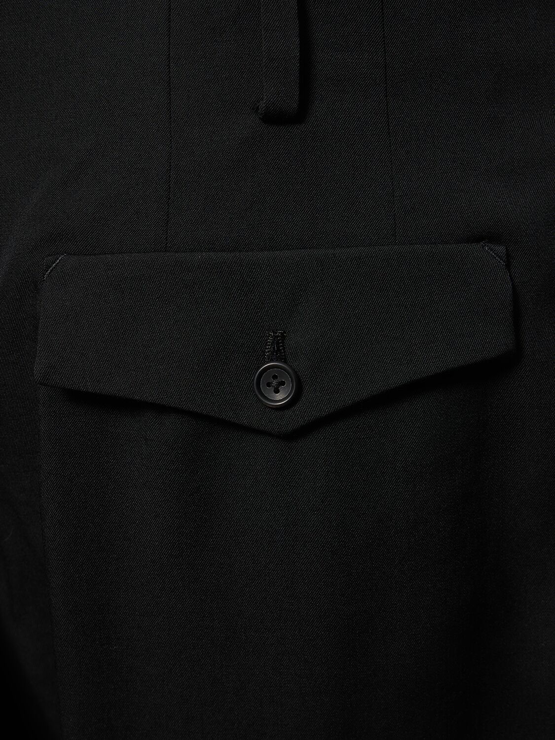 Shop Yohji Yamamoto Z-2 Tucked Wool Pants In Black