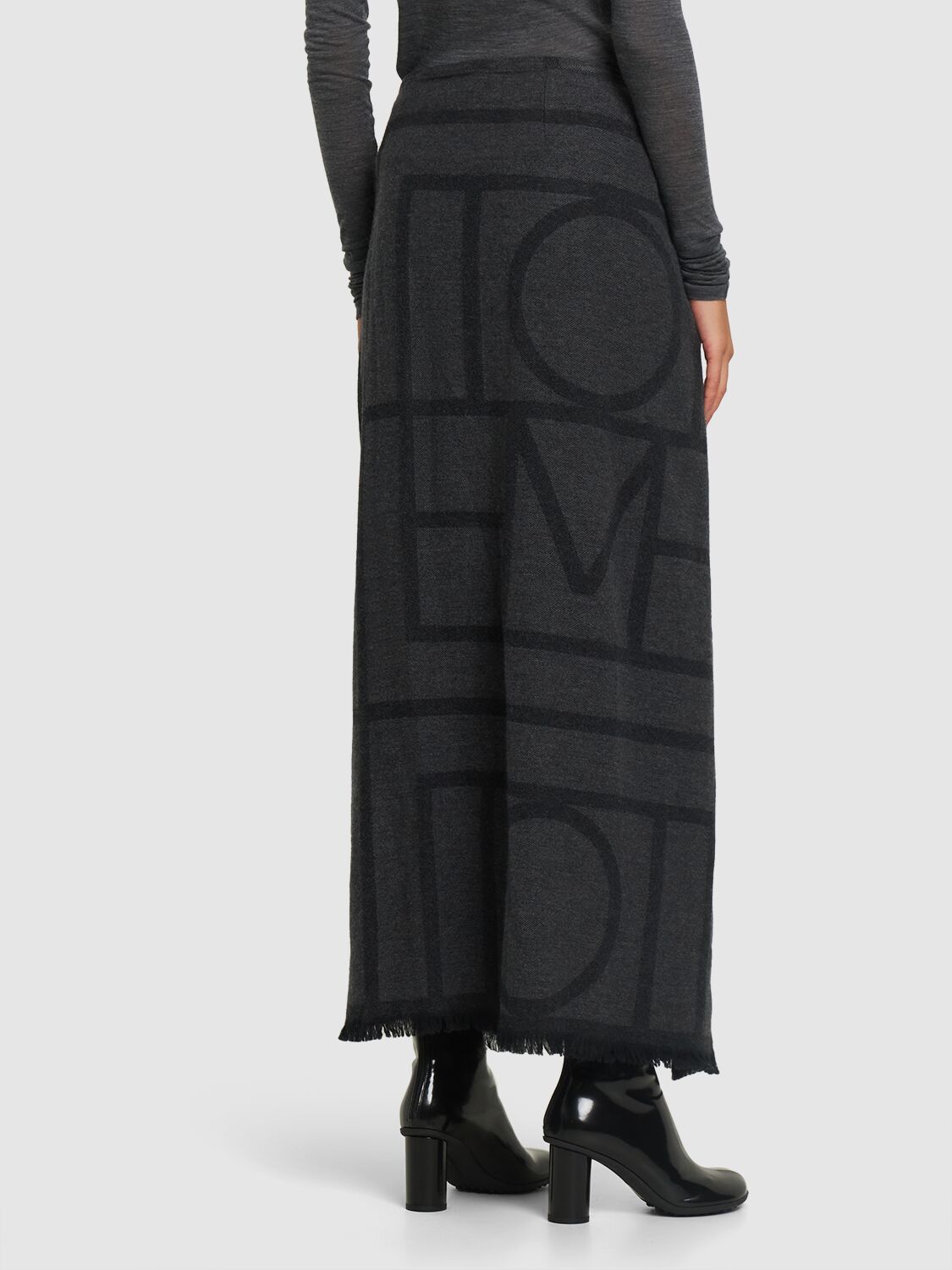 MONOGRAM冬季羊毛围裹式半身裙